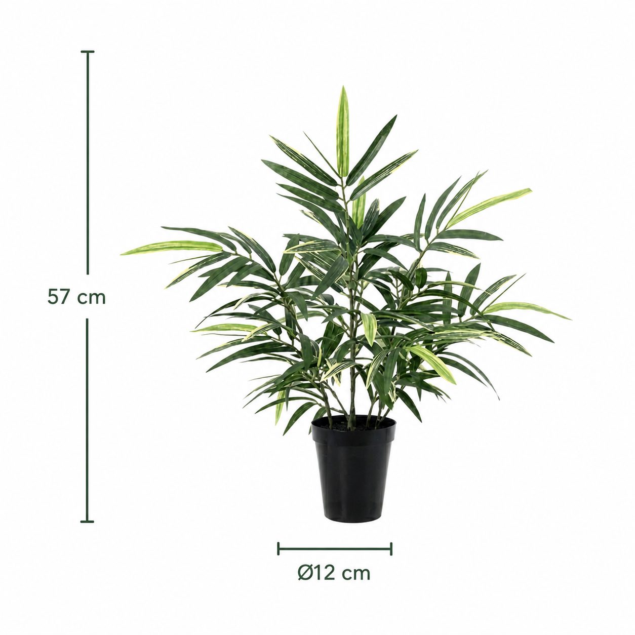Kunstpflanze Bambus 57 cm mit naturgetreuer Blattoptik