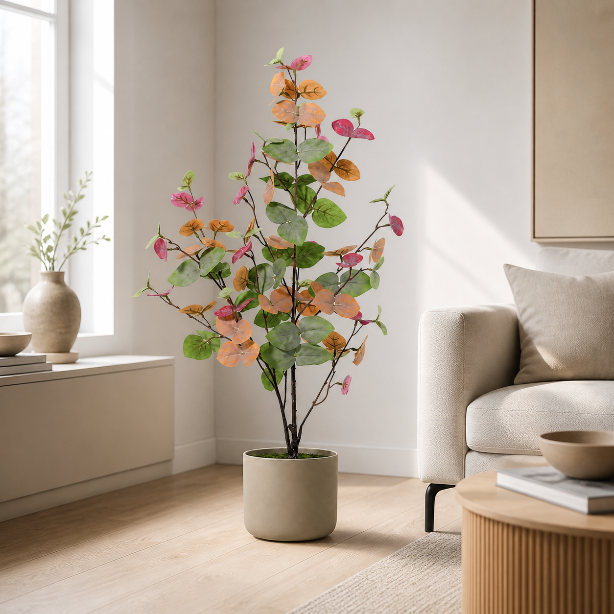 Eukalyptus Kunstpflanze 86 cm – farbige Blätter stilvoll dekorieren