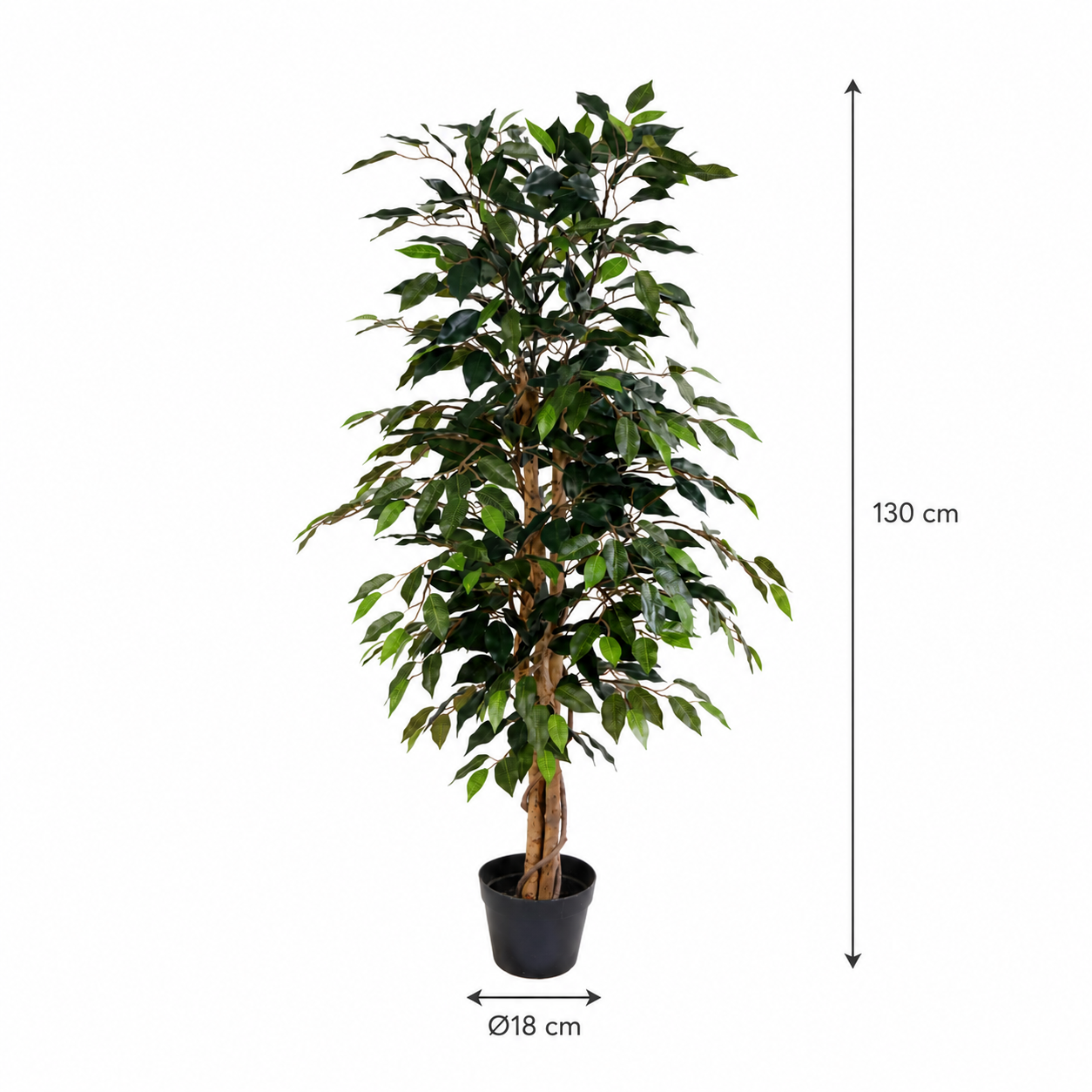 Kunstpflanze Birkenfeige Ficus Benjamina 130 cm