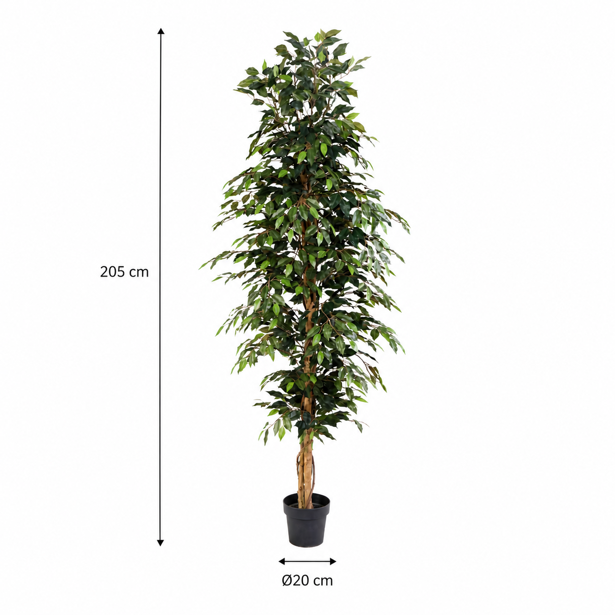 Birkenfeige Kunstpflanze 205 cm – Ficus Benjamina groß & elegant