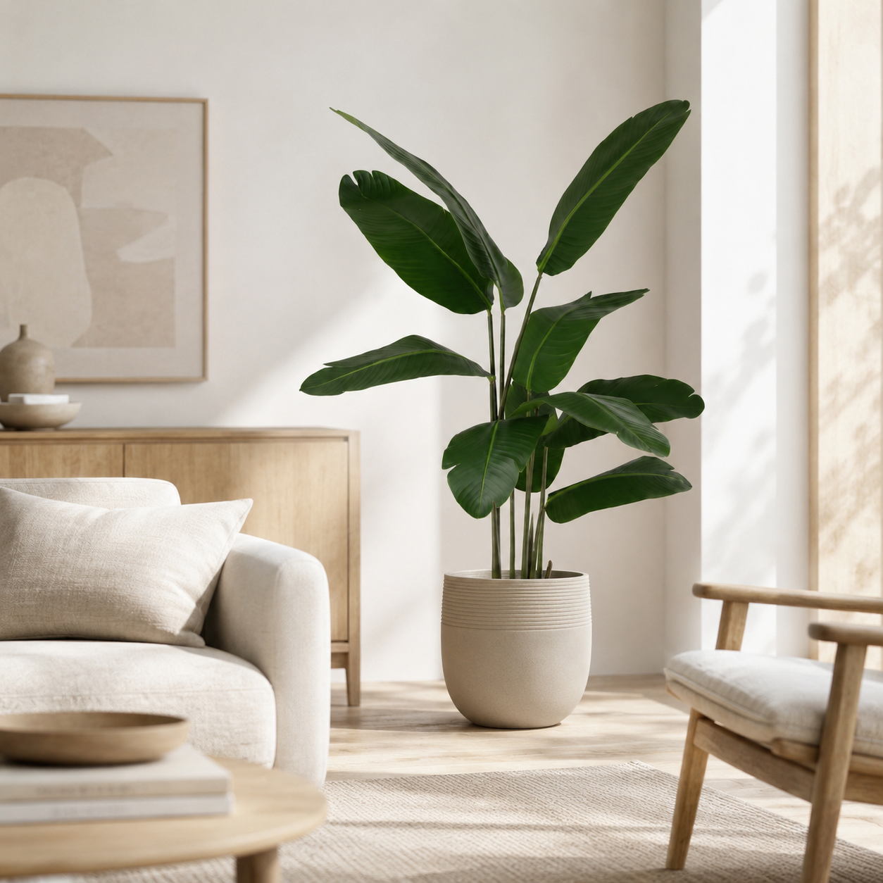 Strelitzie Kunstpflanze 150 cm – exotische Deko mit großen Blättern