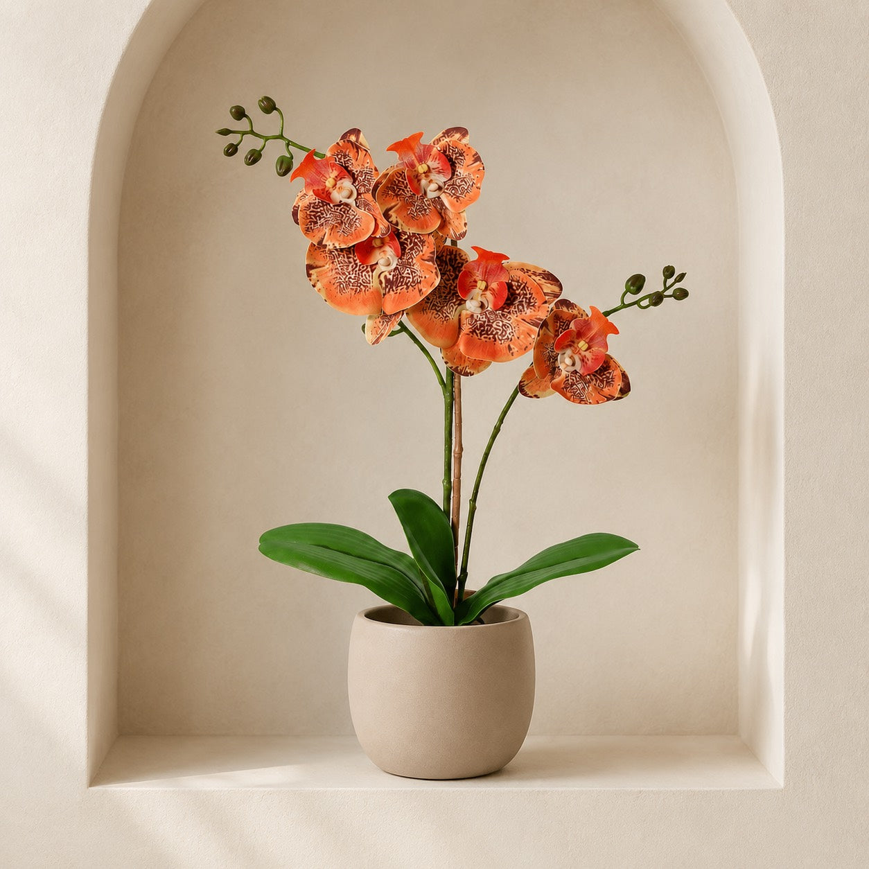 Kunstorchidee Schmetterlingsorchidee 41 cm Orange | Phalaenopsis