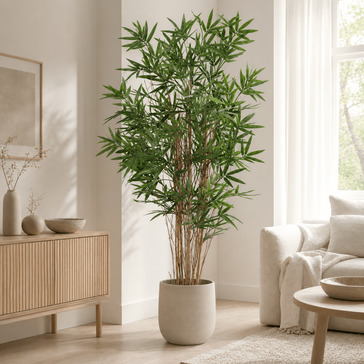 Bambus Kunstpflanze 144 cm – natürlich und stilvoll wohnen - DYFLORA