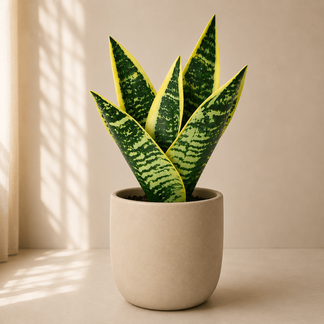 Bogenhanf Kunstpflanze 21 cm – Sansevieria Laurentii modern - DYFLORA