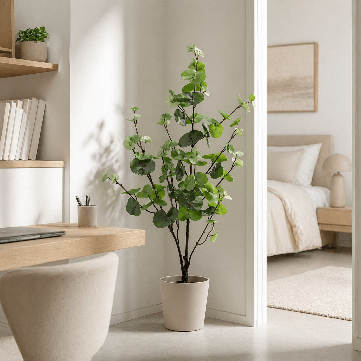 Eukalyptus Kunstpflanze 86 cm – grün, natürlich und stilvoll - DYFLORA