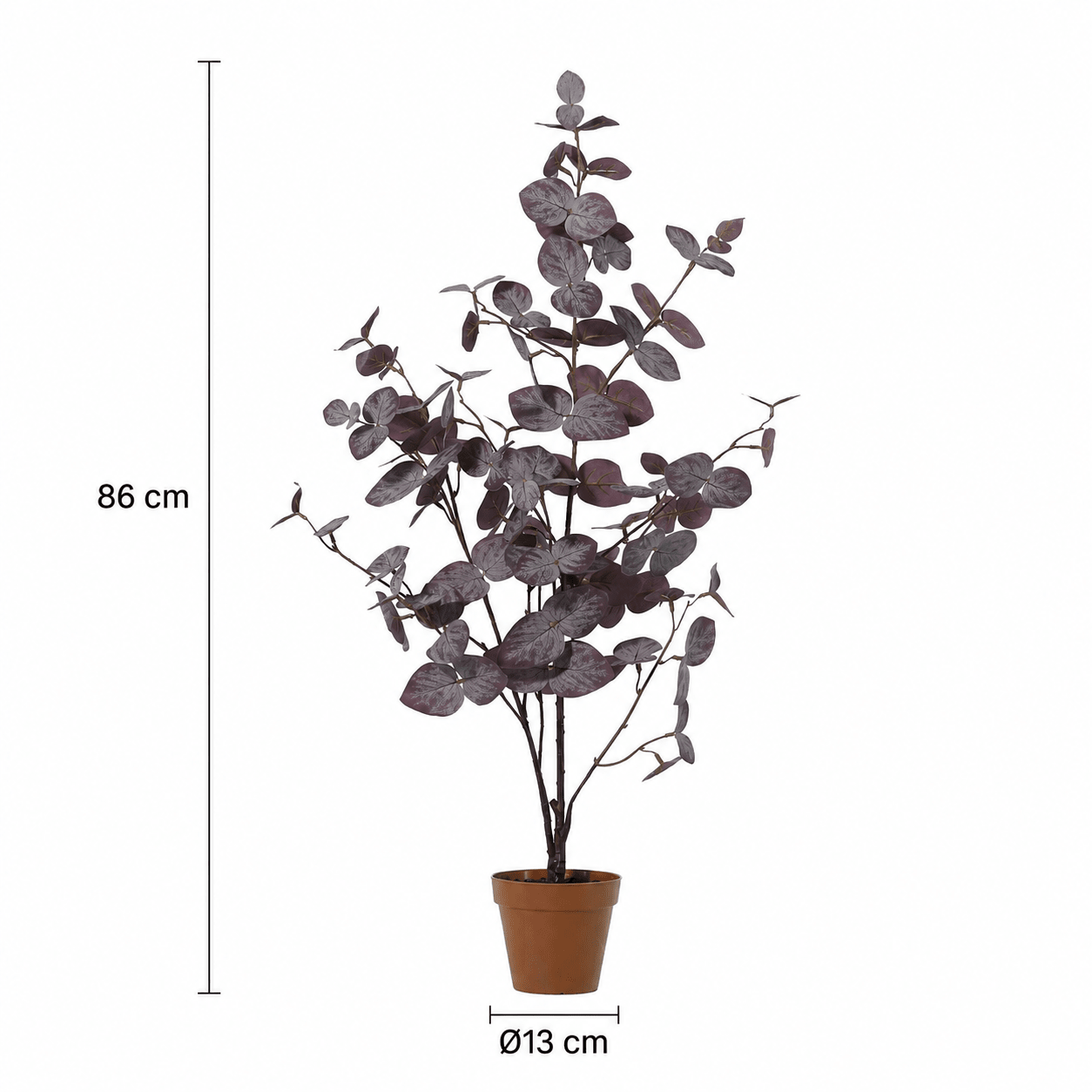 Eukalyptus Kunstpflanze 86 cm violett – stilvolle Deko mit runden Blättern - DYFLORA