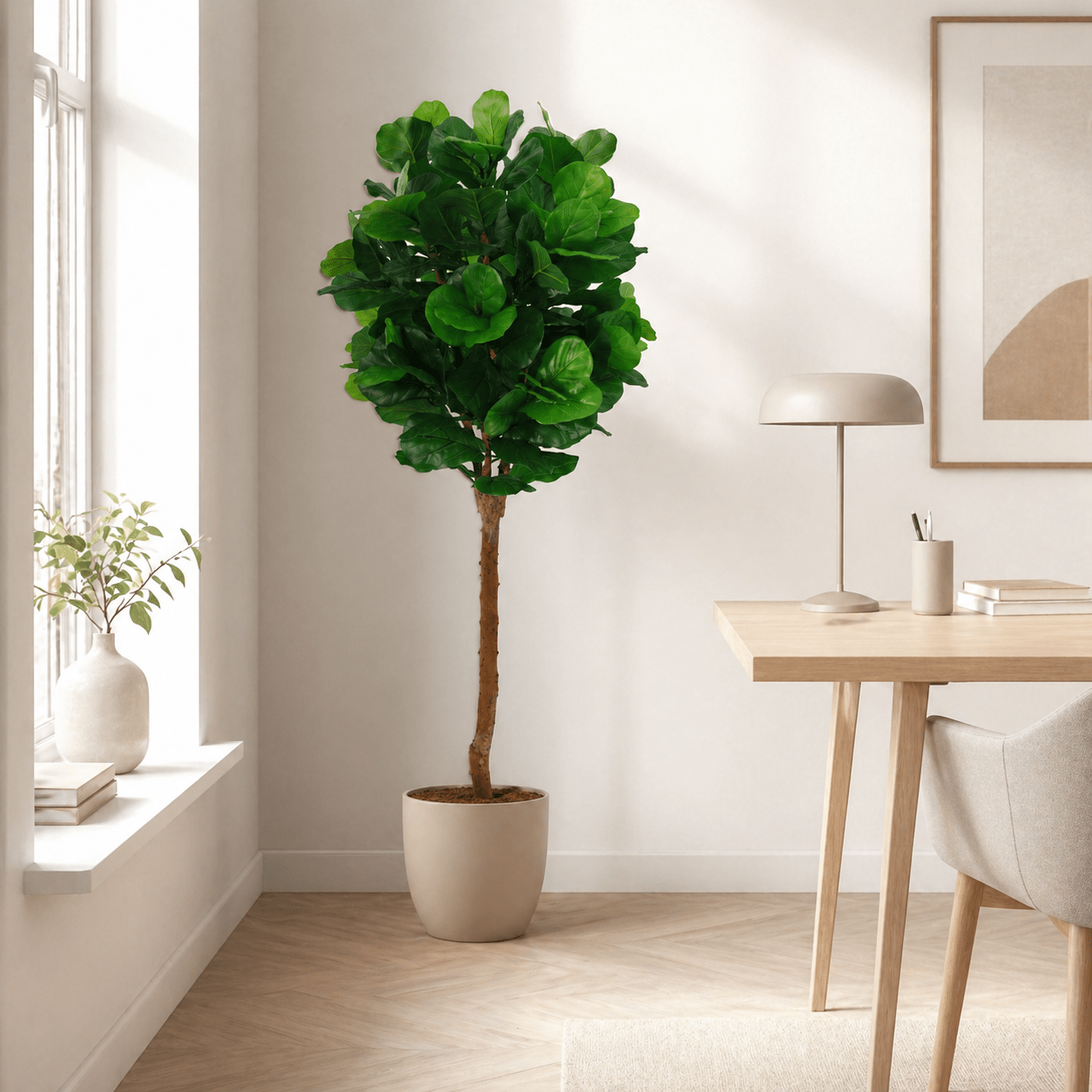 Geigenfeige Kunstpflanze 180 cm – Ficus lyrata als stilvoller Kunstbaum - DYFLORA
