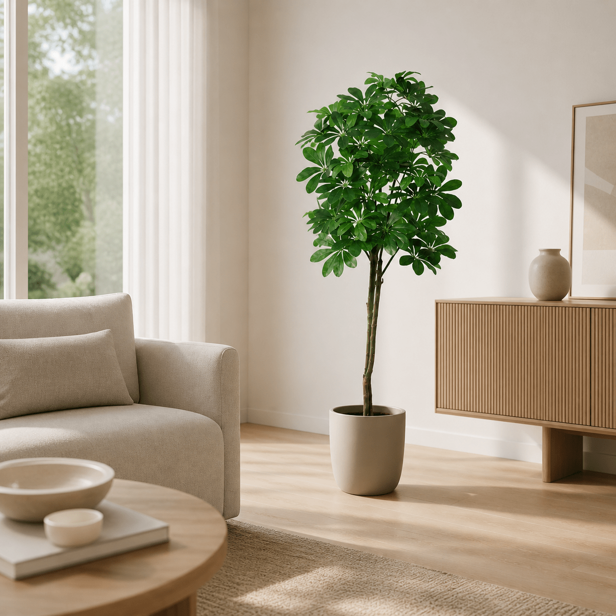 Glückskastanie Kunstpflanze 150 cm – Pachira Aquatica stilvoll - DYFLORA
