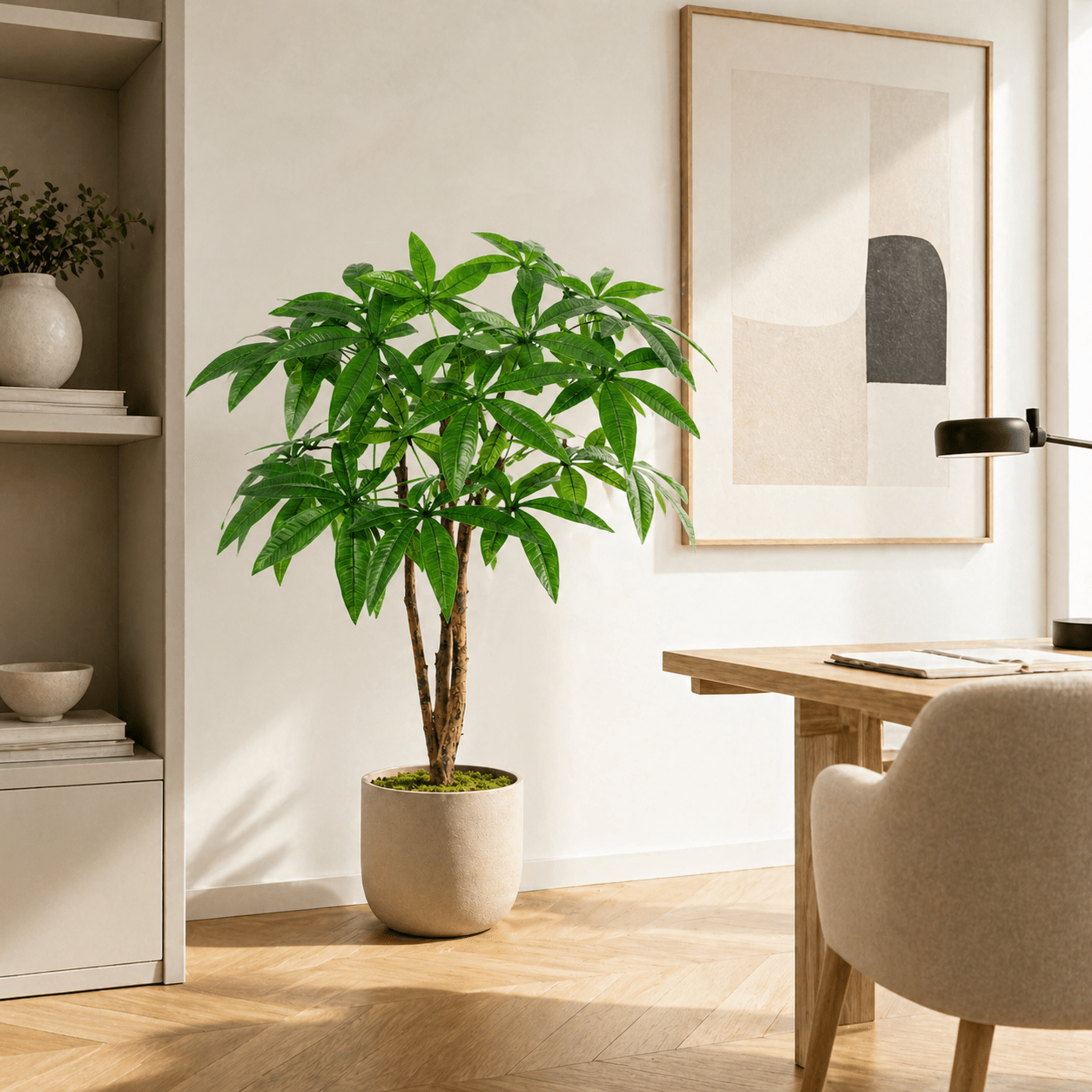 Glückskastanie Kunstpflanze 86 cm – Pachira Aquatica natürlich - DYFLORA