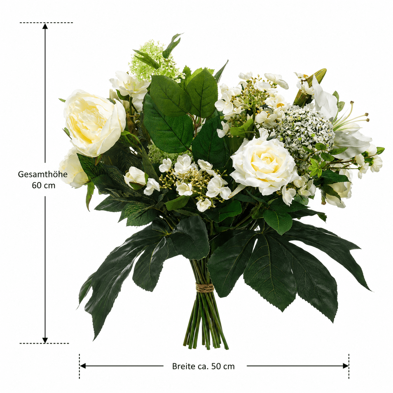 Kunstblumen - Bouquet M - White Dream - 60 cm - DYFLORA