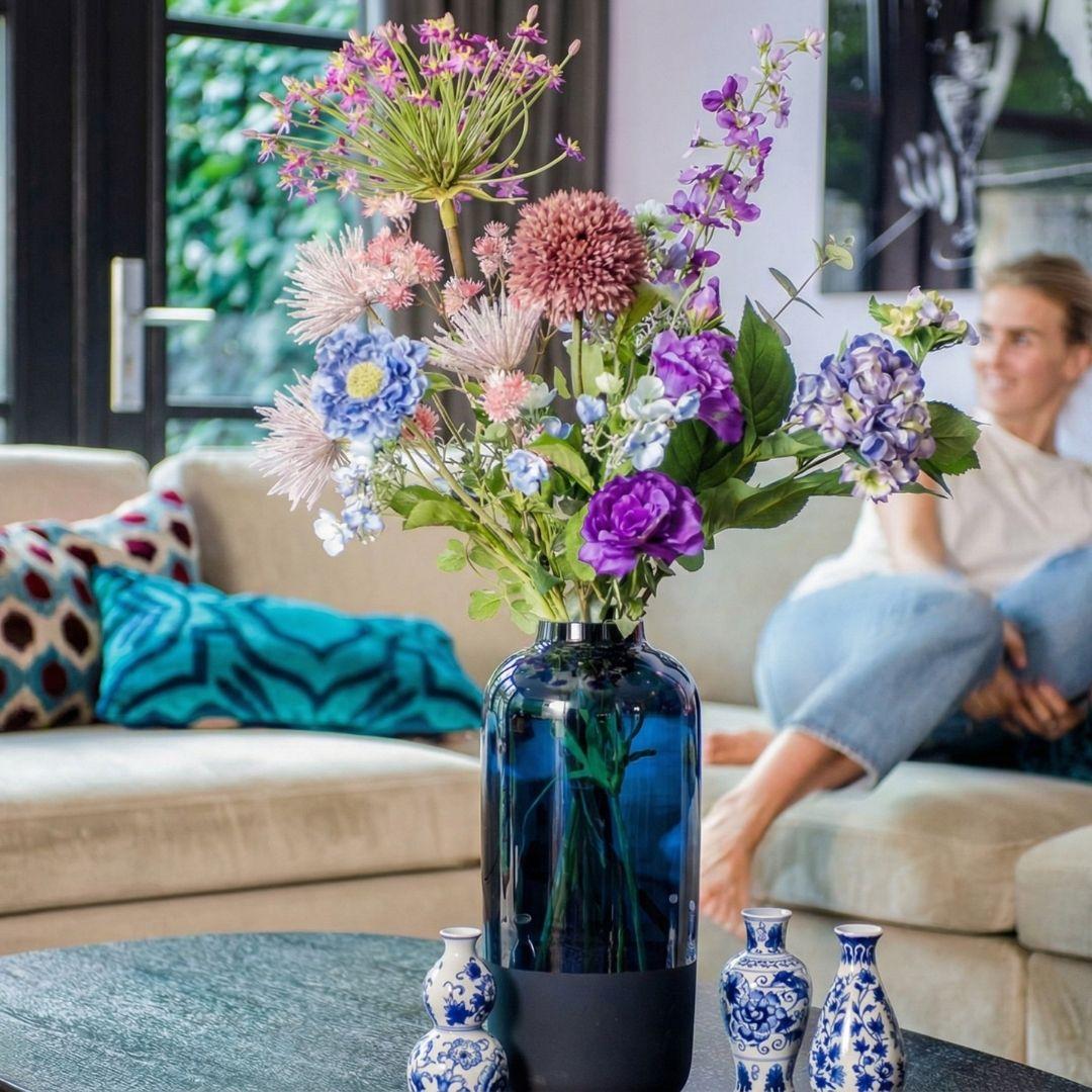 Kunstblumenstrauß - Purple Bloom Deluxe - Real Touch - 10 Stiele - ↑ 90 cm - DYFLORA