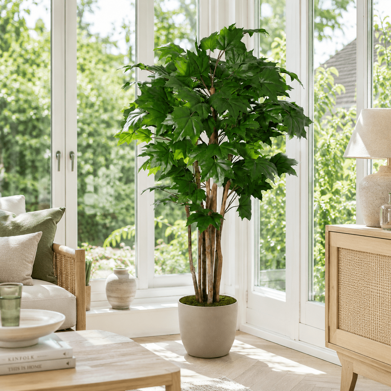 Kunstpflanze Ahornbaum 150 cm – künstlicher Ahorn mit Naturlook - DYFLORA