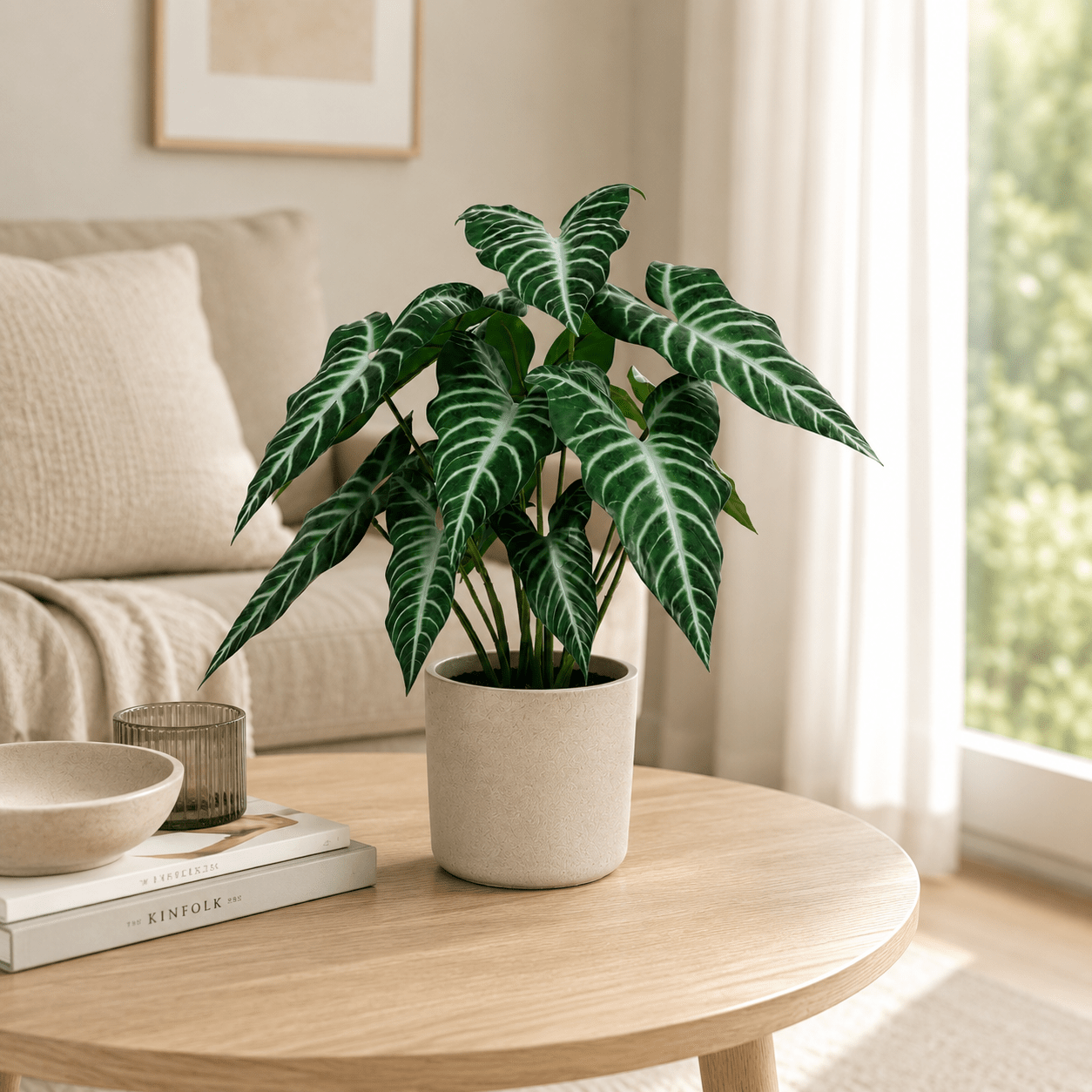 Kunstpflanze Alokasie Polly 49 cm – künstliches Elefantenohr - DYFLORA