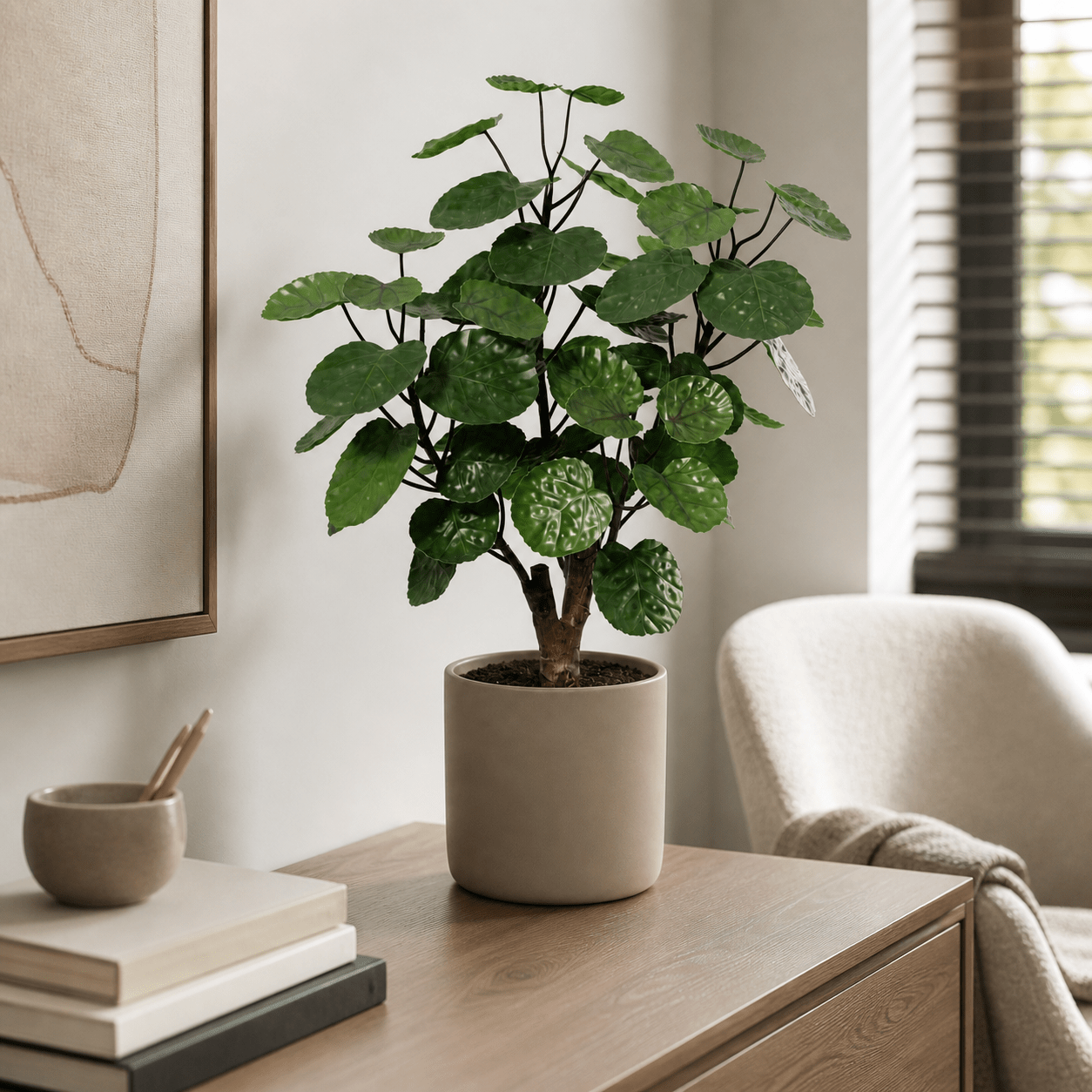 Kunstpflanze Aralie Fabian 55 cm – künstliche Polyscias - DYFLORA