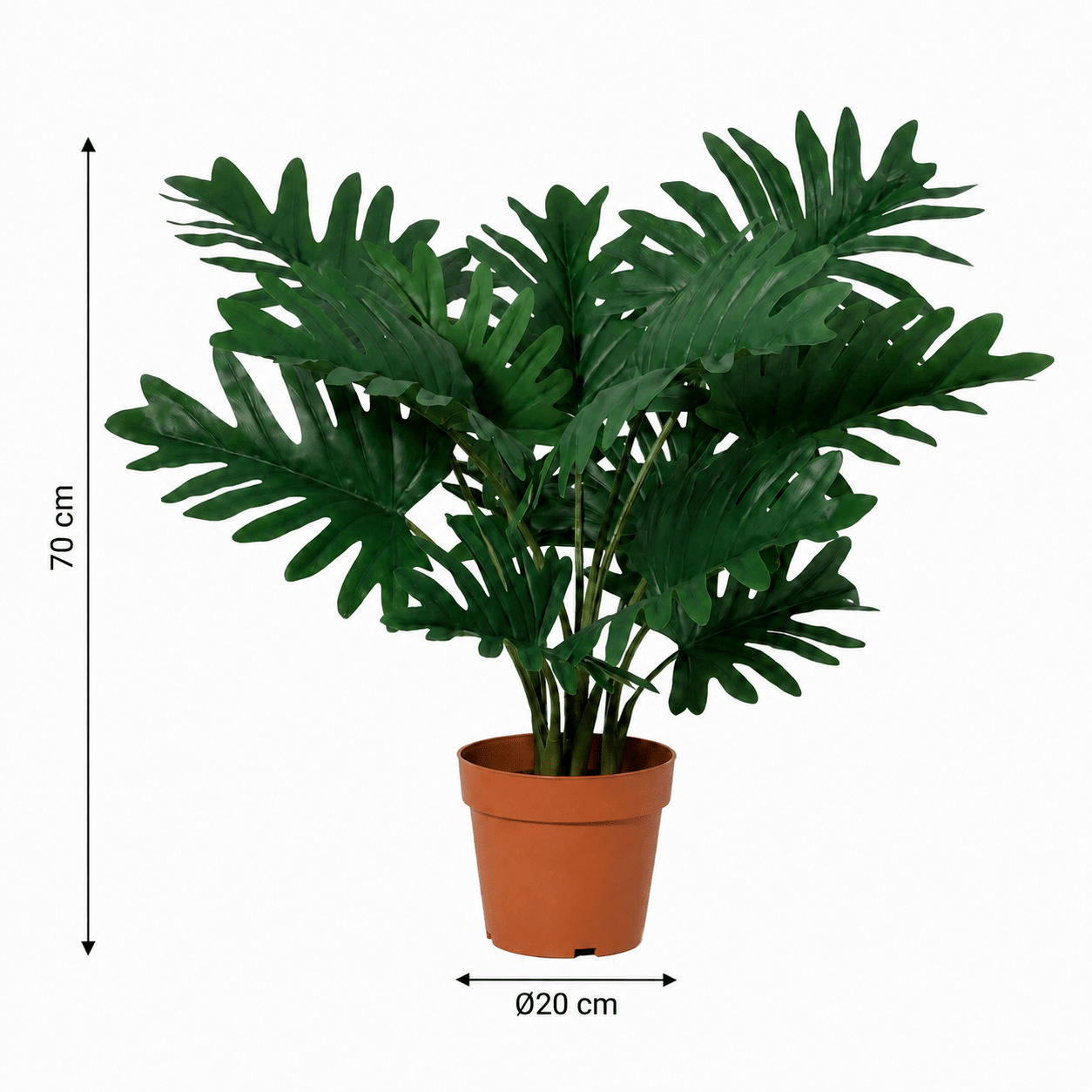 Kunstpflanze Baum - Philodendron Selloum 70 cm mit großen Blättern - DYFLORA