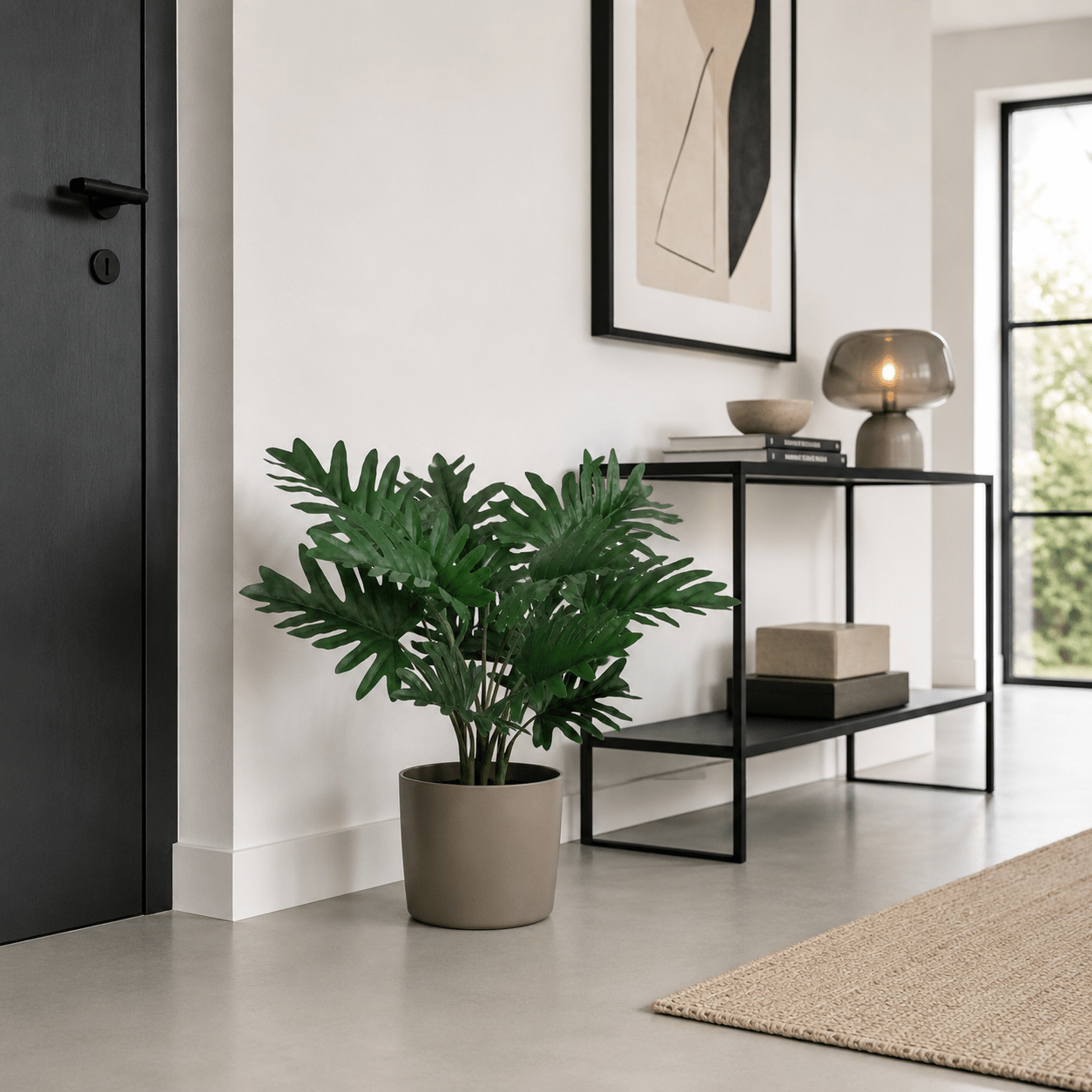 Kunstpflanze Baum - Philodendron Selloum 70 cm mit großen Blättern - DYFLORA