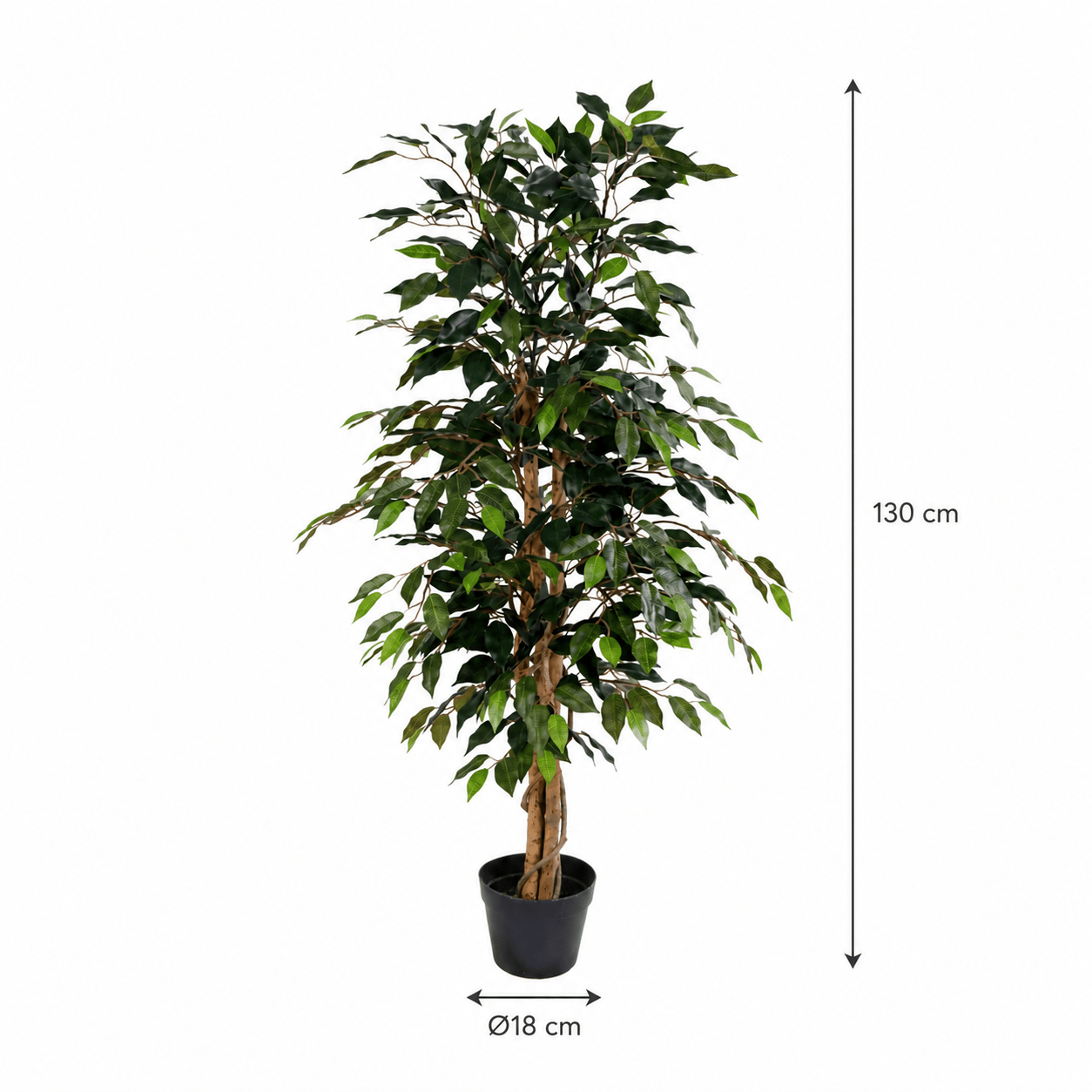 Kunstpflanze Birkenfeige Ficus Benjamina 130 cm - DYFLORA