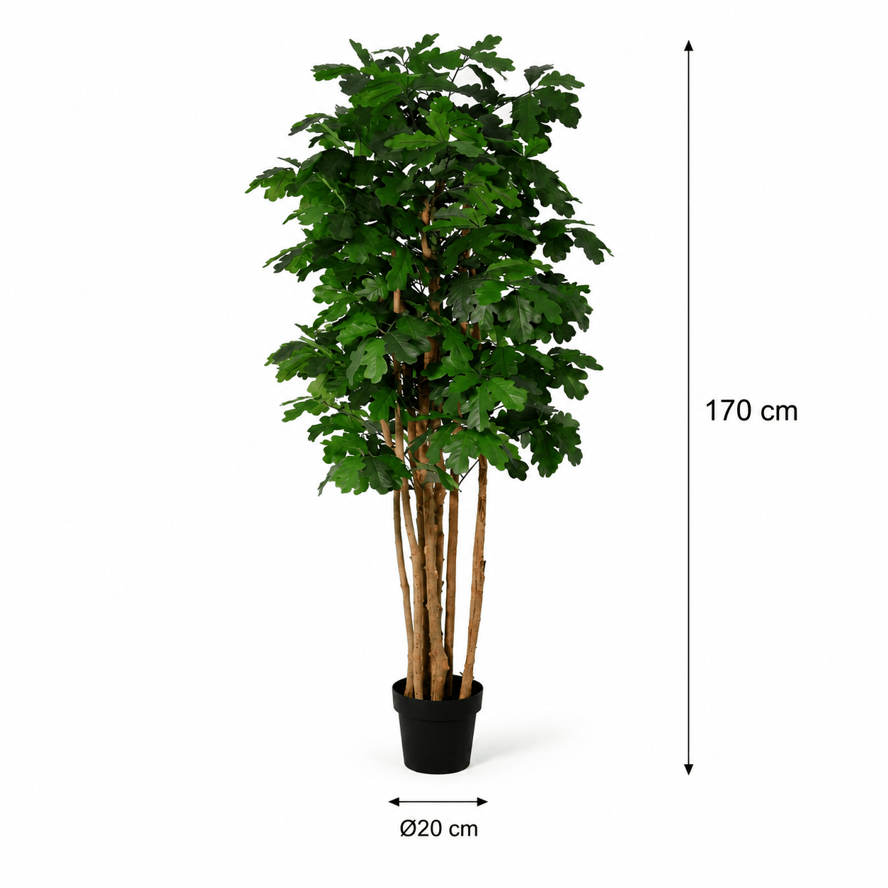 Kunstpflanze Eichenbaum 170 cm grün naturgetreu - DYFLORA