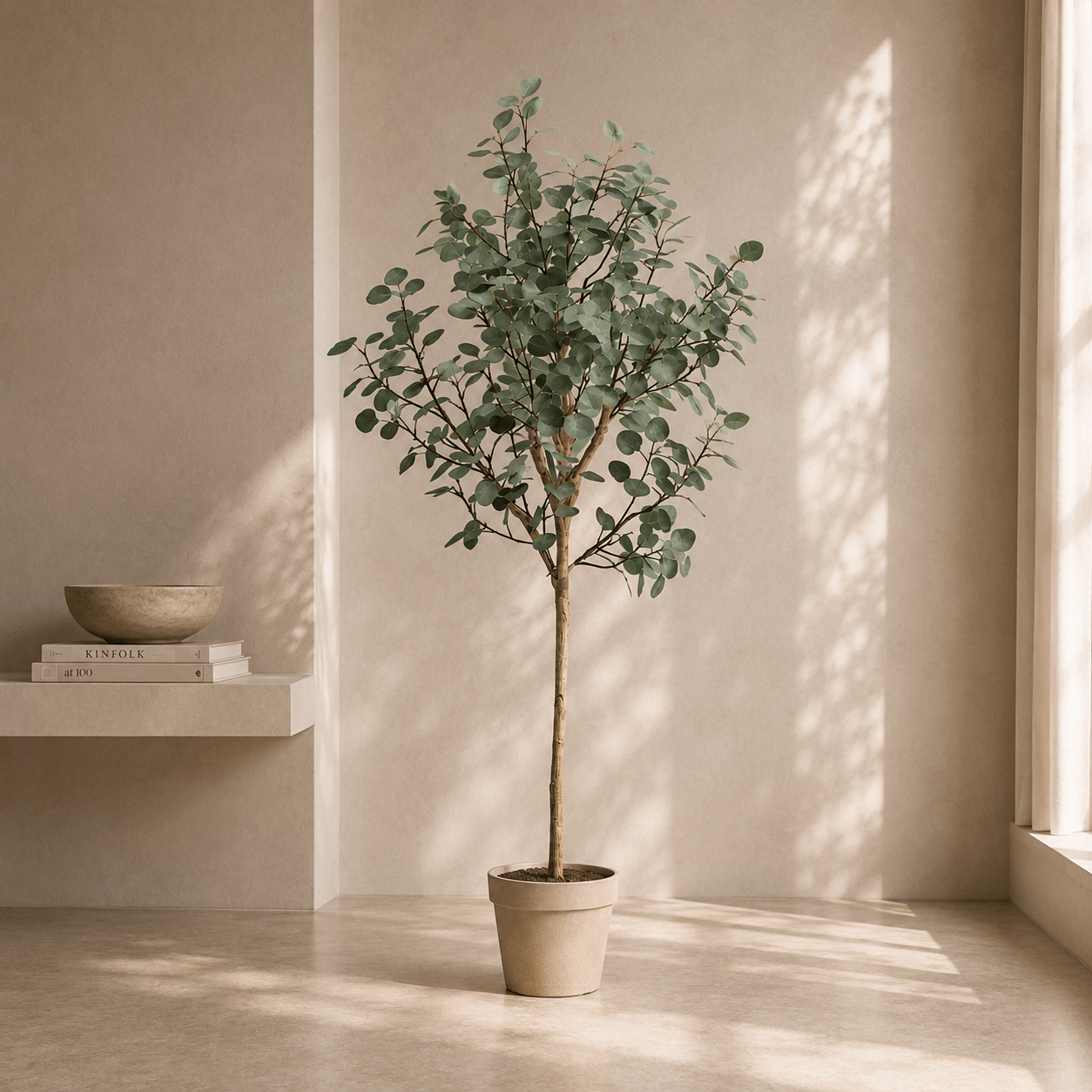 Kunstpflanze Eukalyptus 180 cm naturgetreuer Kunstbaum - DYFLORA