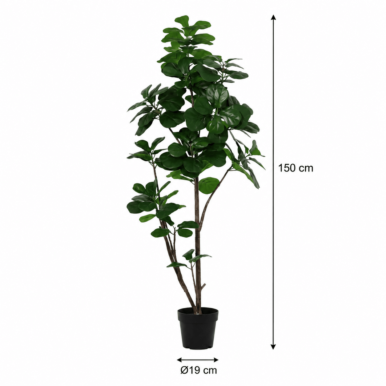 Kunstpflanze Geigenfeige 150 cm – künstlicher Ficus lyrata - DYFLORA