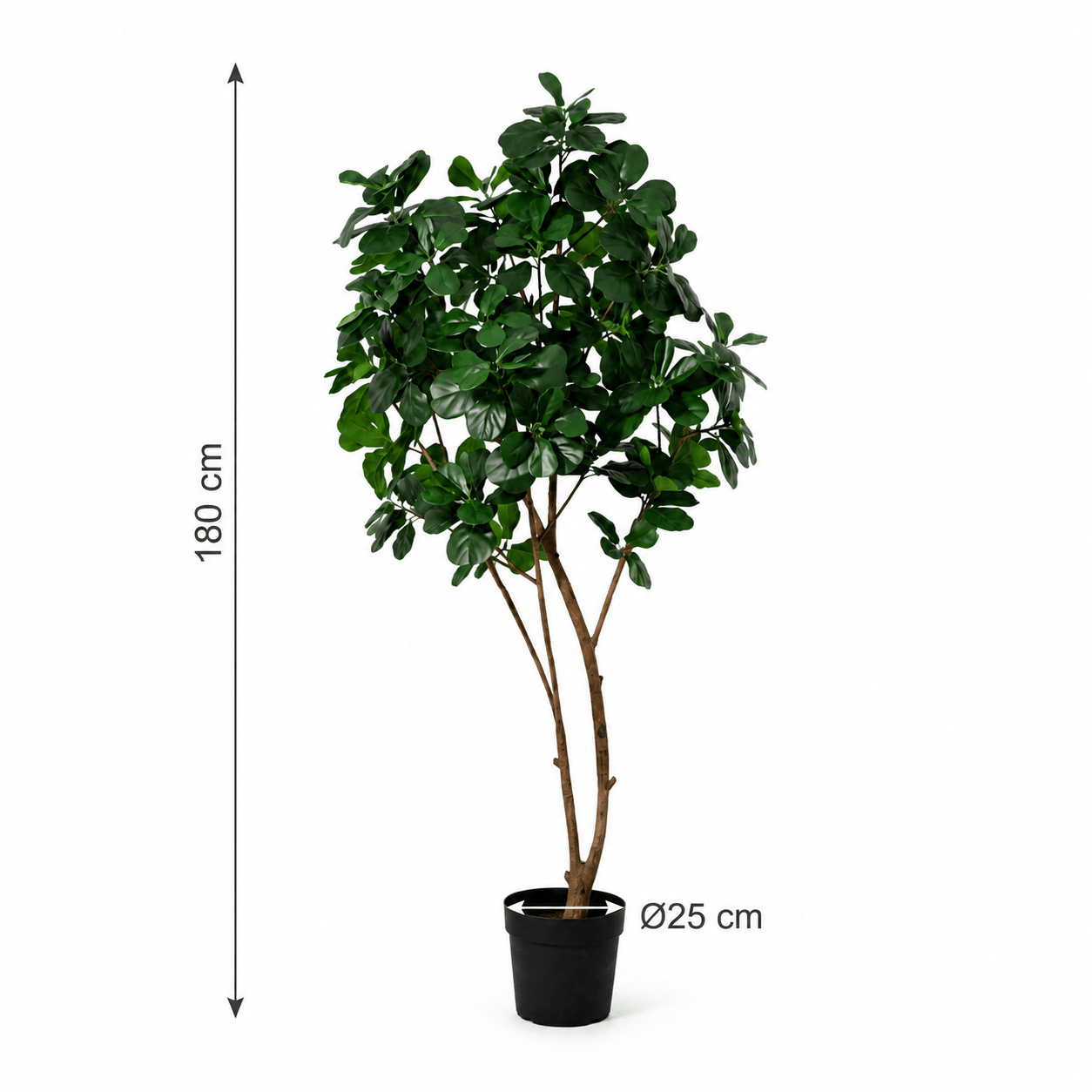 Kunstpflanze Geigenfeige 180 cm – künstlicher Ficus lyrata Baum - DYFLORA