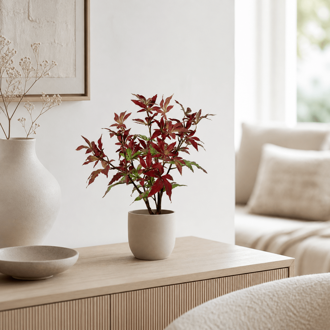 Kunstpflanze Japanischer Ahorn 53 cm rot - grün - DYFLORA