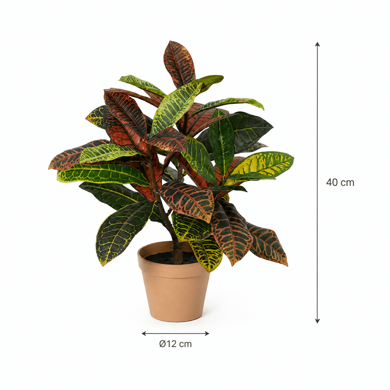 Kunstpflanze Kroton 40 cm – künstlicher Codiaeum mit Farbspiel - DYFLORA