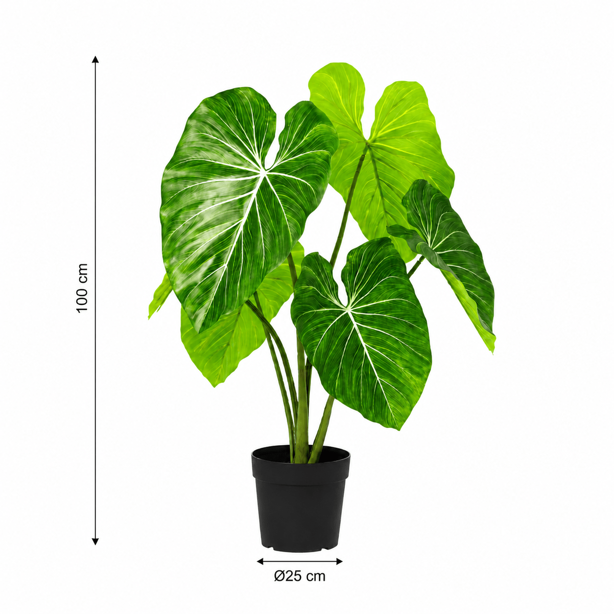 Kunstpflanze Philodendron 100 cm mit tropischer Blattoptik - DYFLORA