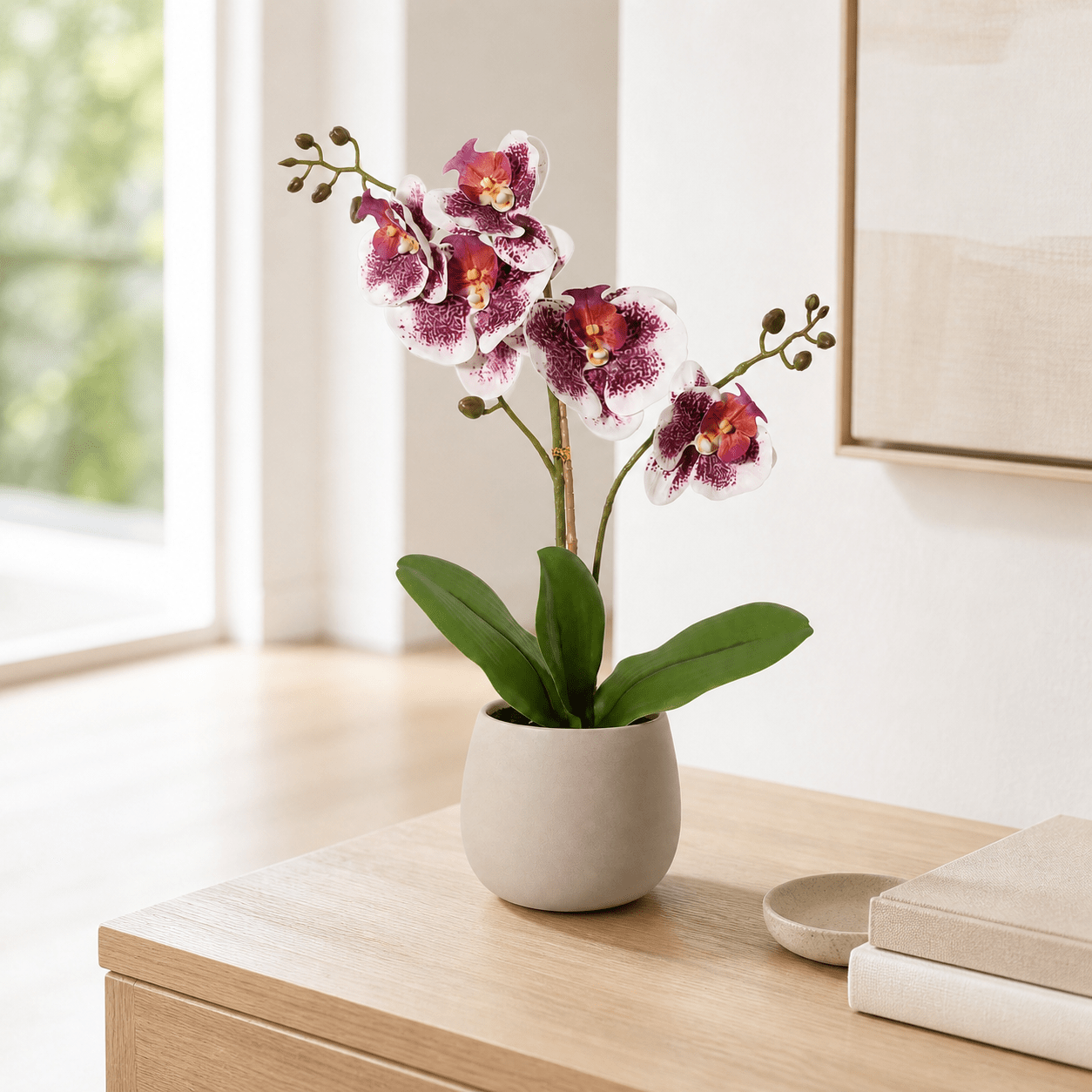 Kunstpflanze Schmetterlingsorchidee Phalaenopsis 41 cm violett - weiß - DYFLORA
