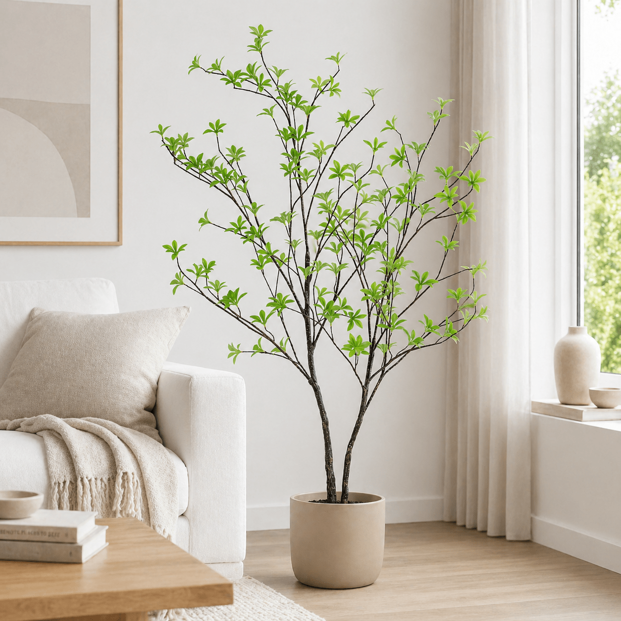 Kunstpflanze Tropaeolum 110 cm mit luftiger, natürlicher Optik - DYFLORA