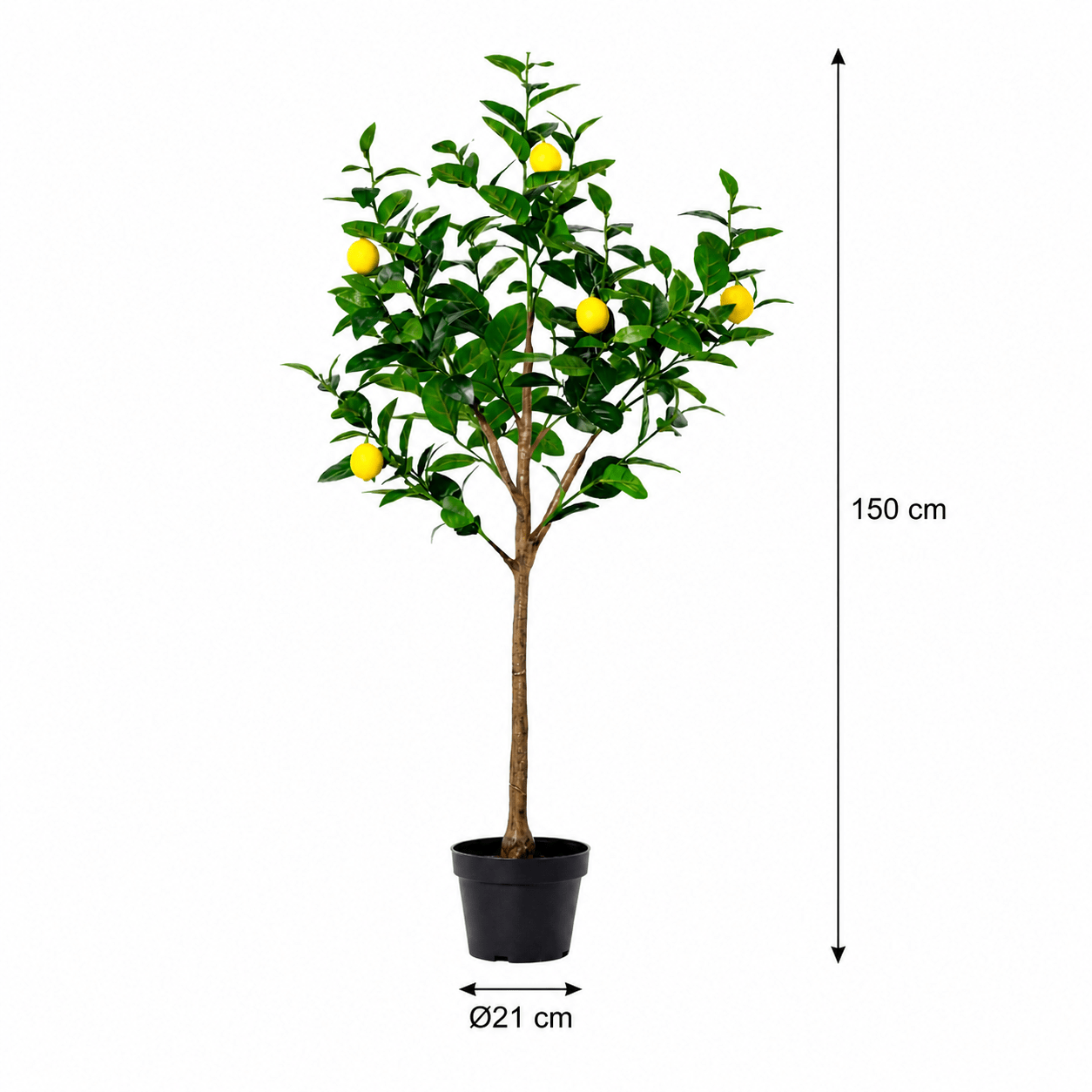 Kunstpflanze Zitronenbaum 150 cm mit realistischen Zitronen - DYFLORA