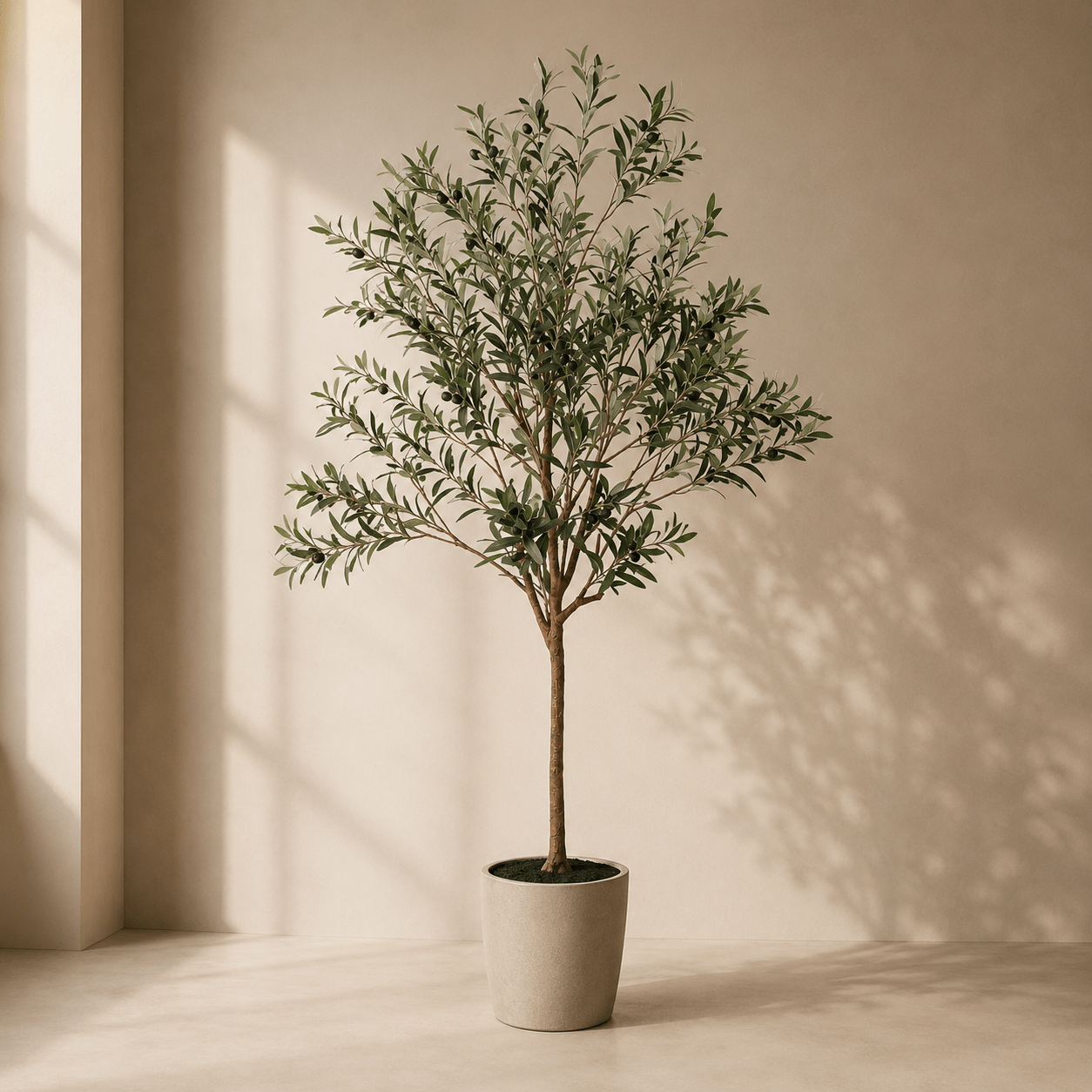 Olivenbaum Kunstpflanze 170 cm – mediterraner Kunstbaum stilvoll - DYFLORA