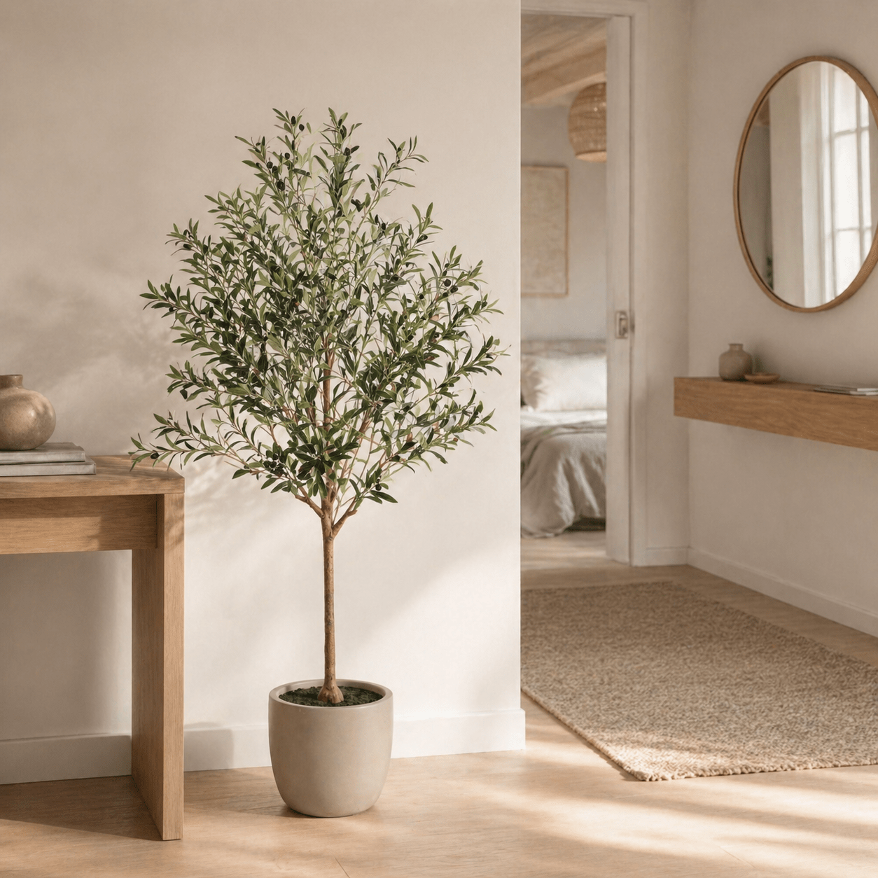 Olivenbaum Kunstpflanze 170 cm – mediterraner Kunstbaum stilvoll - DYFLORA