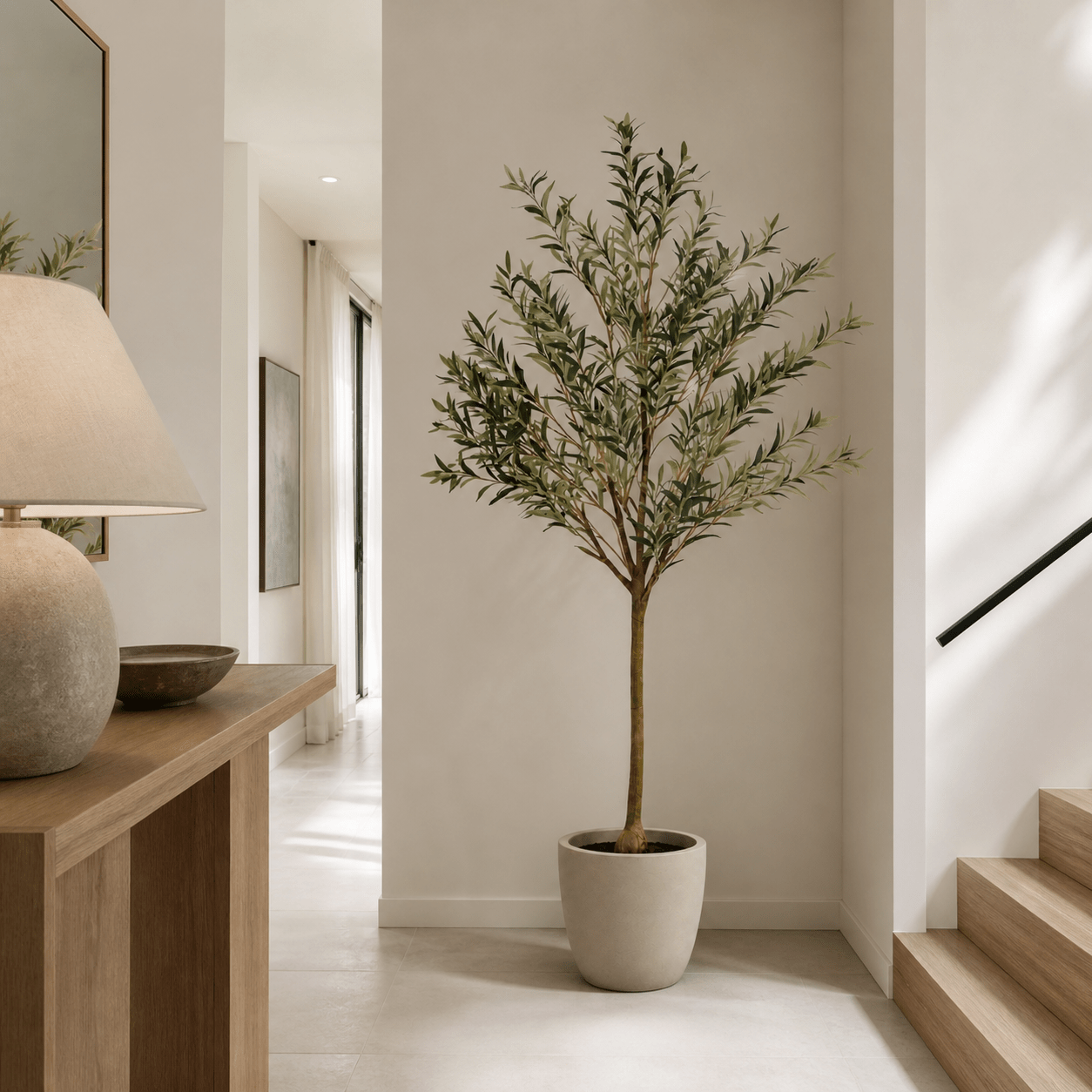 Olivenbaum Kunstpflanze 172 cm – mediterraner Kunstbaum stilvoll - DYFLORA