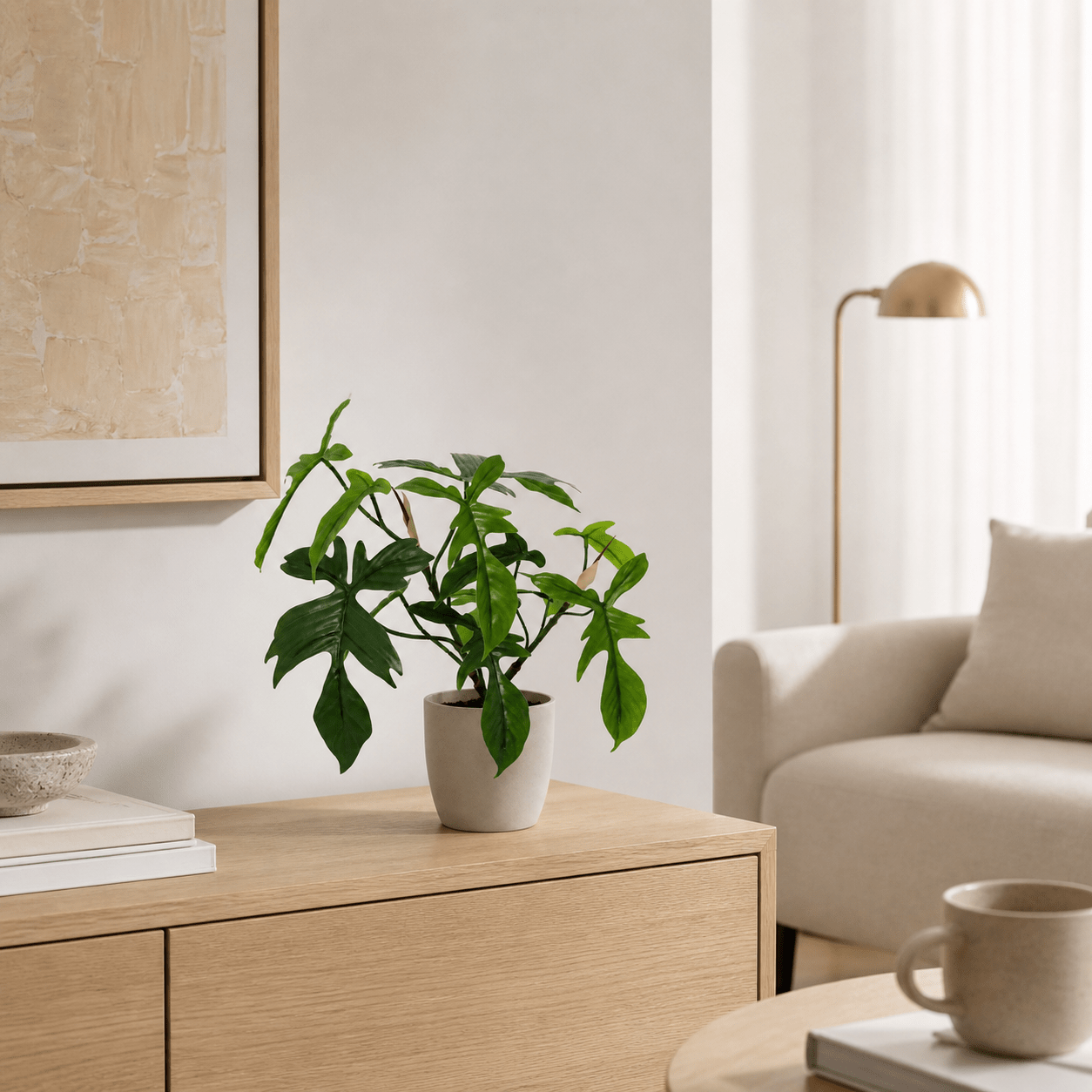 Philodendron Florida Kunstpflanze 44 cm – tropisch und stilvoll - DYFLORA
