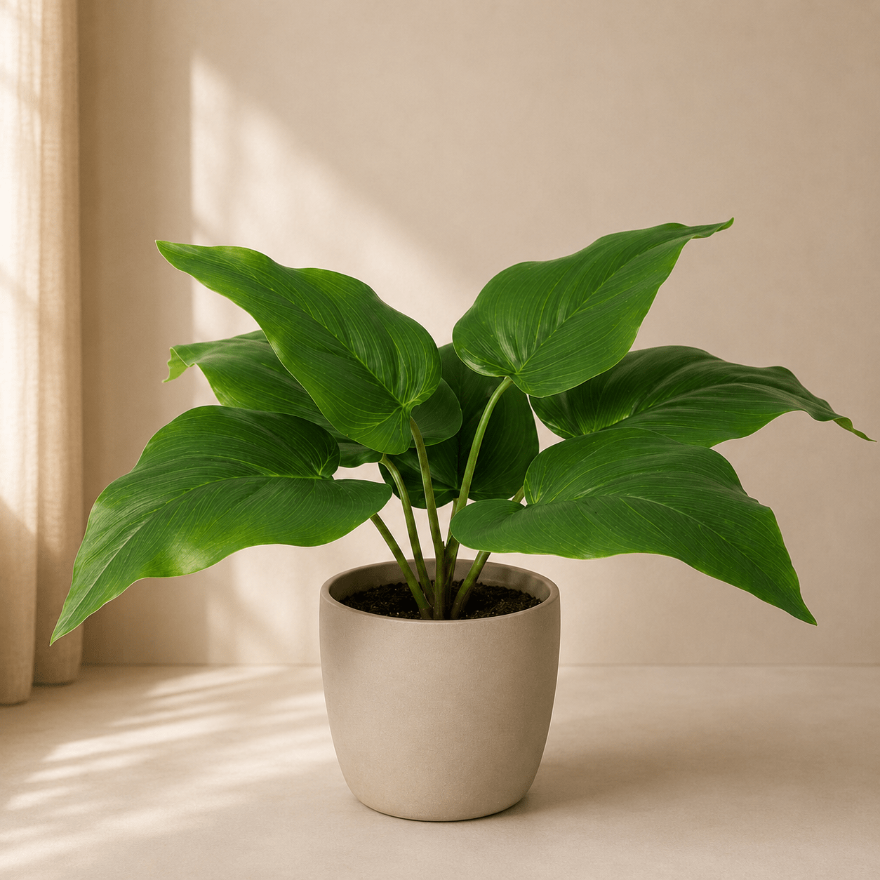 Philodendron Imperial Green Kunstpflanze 25 cm – modern und stilvoll - DYFLORA