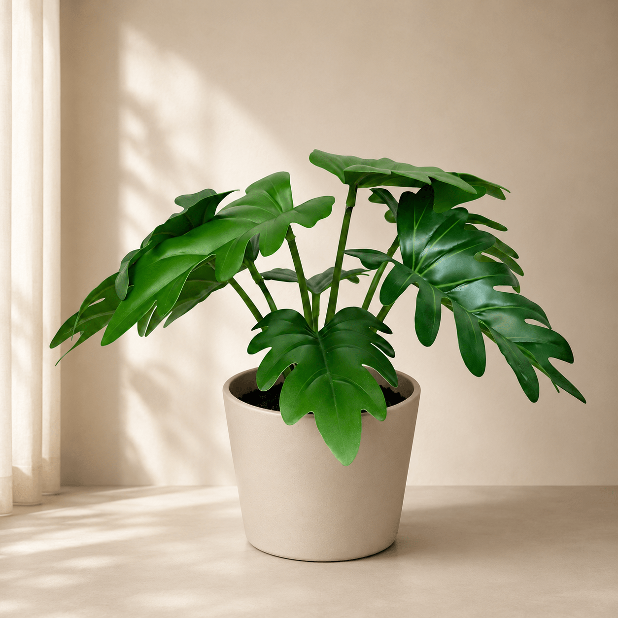Philodendron Xanadu Kunstpflanze 20 cm – tropisch, kompakt und modern - DYFLORA