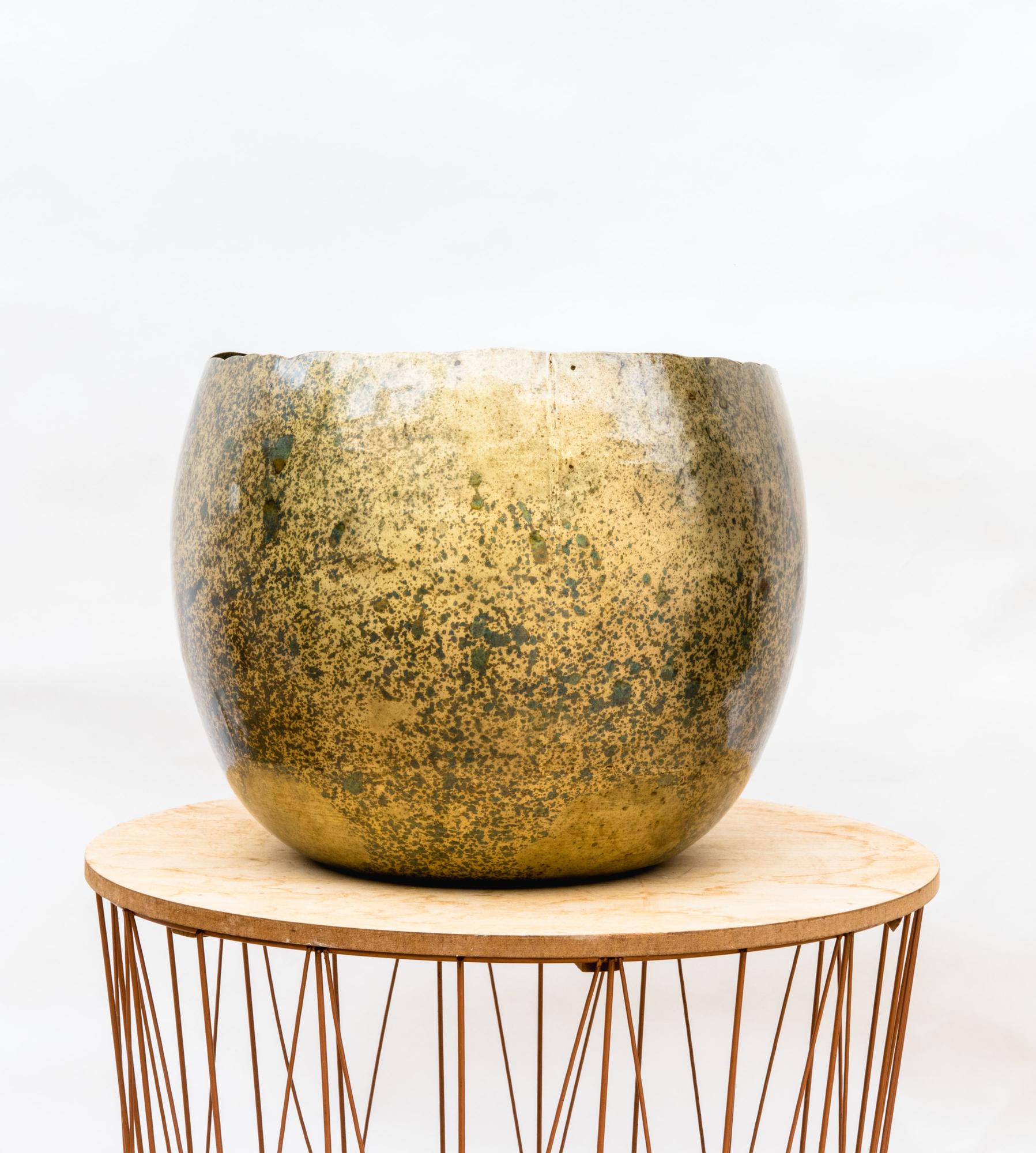 Übertopf Ellen Brass aus Metall in Gold-Brass-Optik - DYFLORA