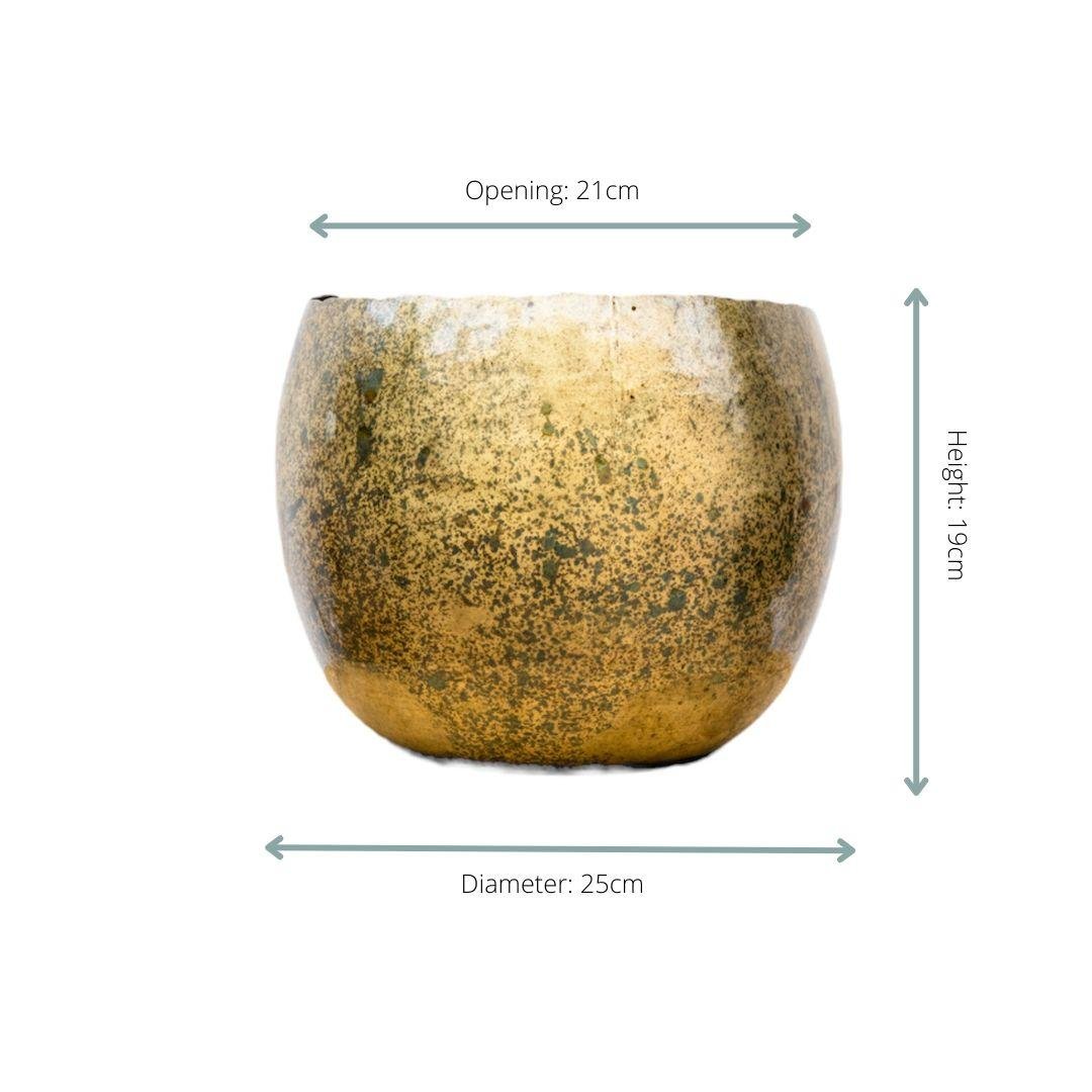 Übertopf Ellen Brass aus Metall in Gold-Brass-Optik - DYFLORA
