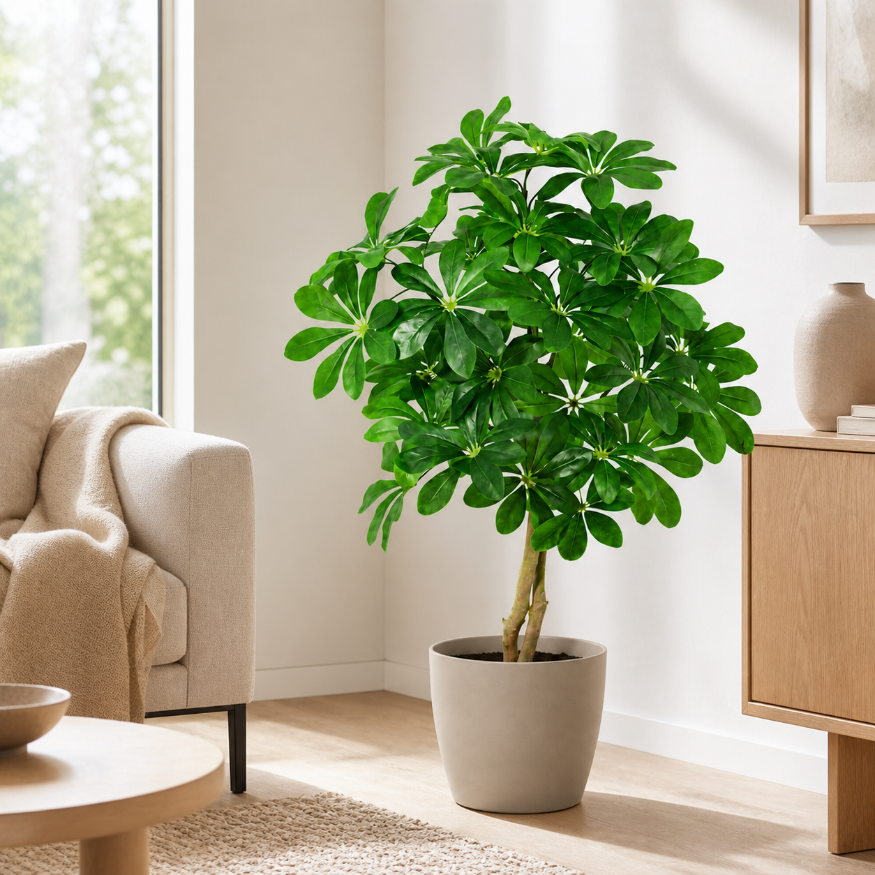 Kunstpflanze Strahlenaralie Schefflera Arboricola 120 cm