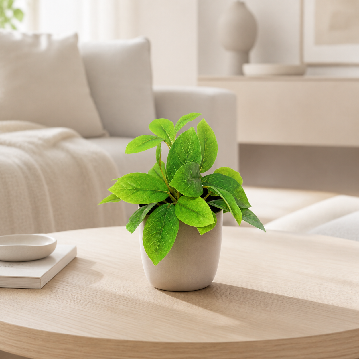Kunstpflanze Hoya Grün 20 cm mit natürlicher, kompakter Blattoptik