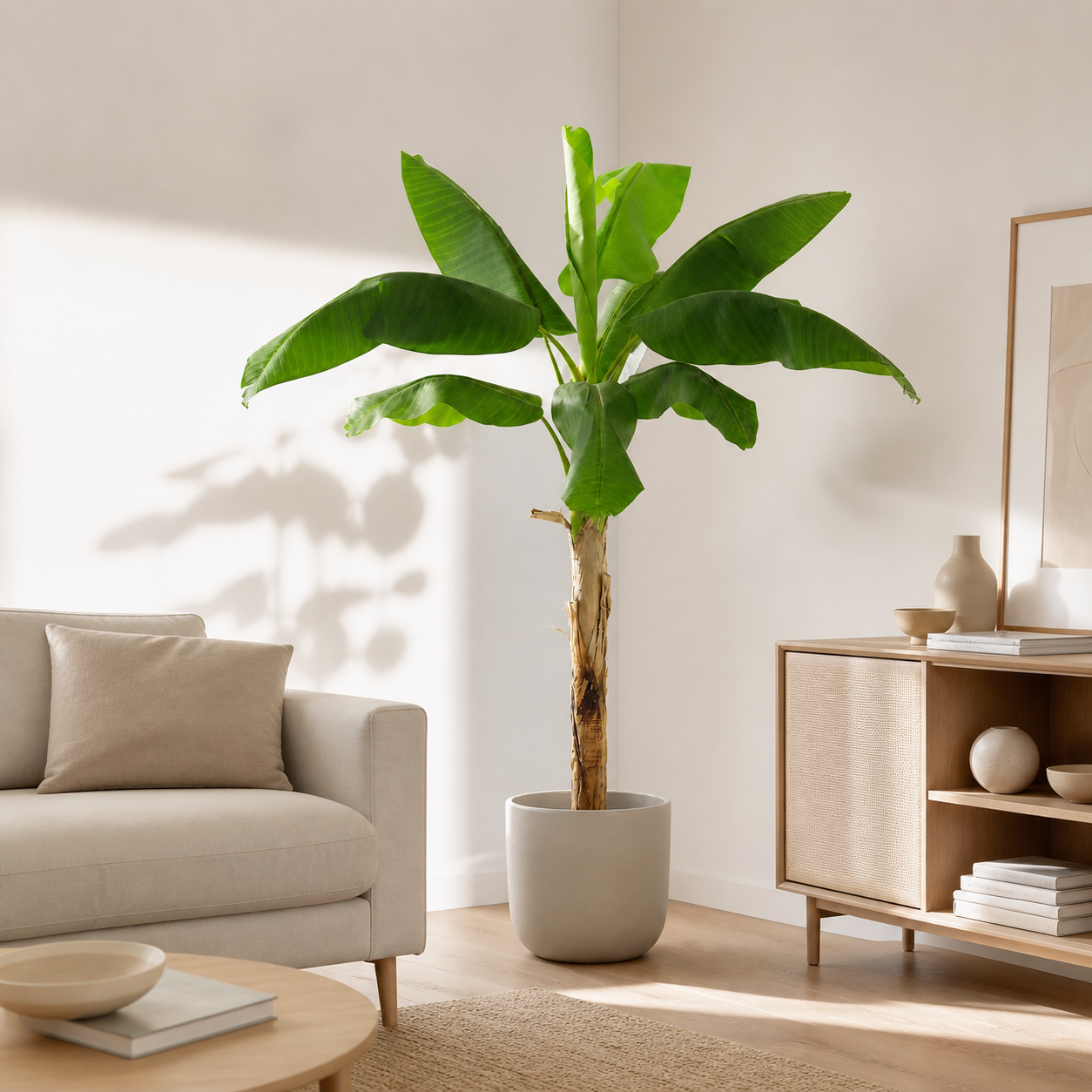 Kunstpflanze Bananenpflanze Musa 180 cm mit tropischem Look