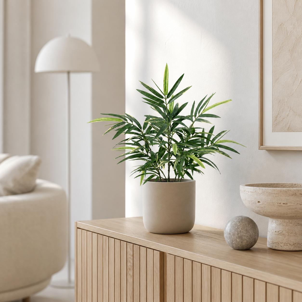 Kunstpflanze Bambus 57 cm mit naturgetreuer Blattoptik