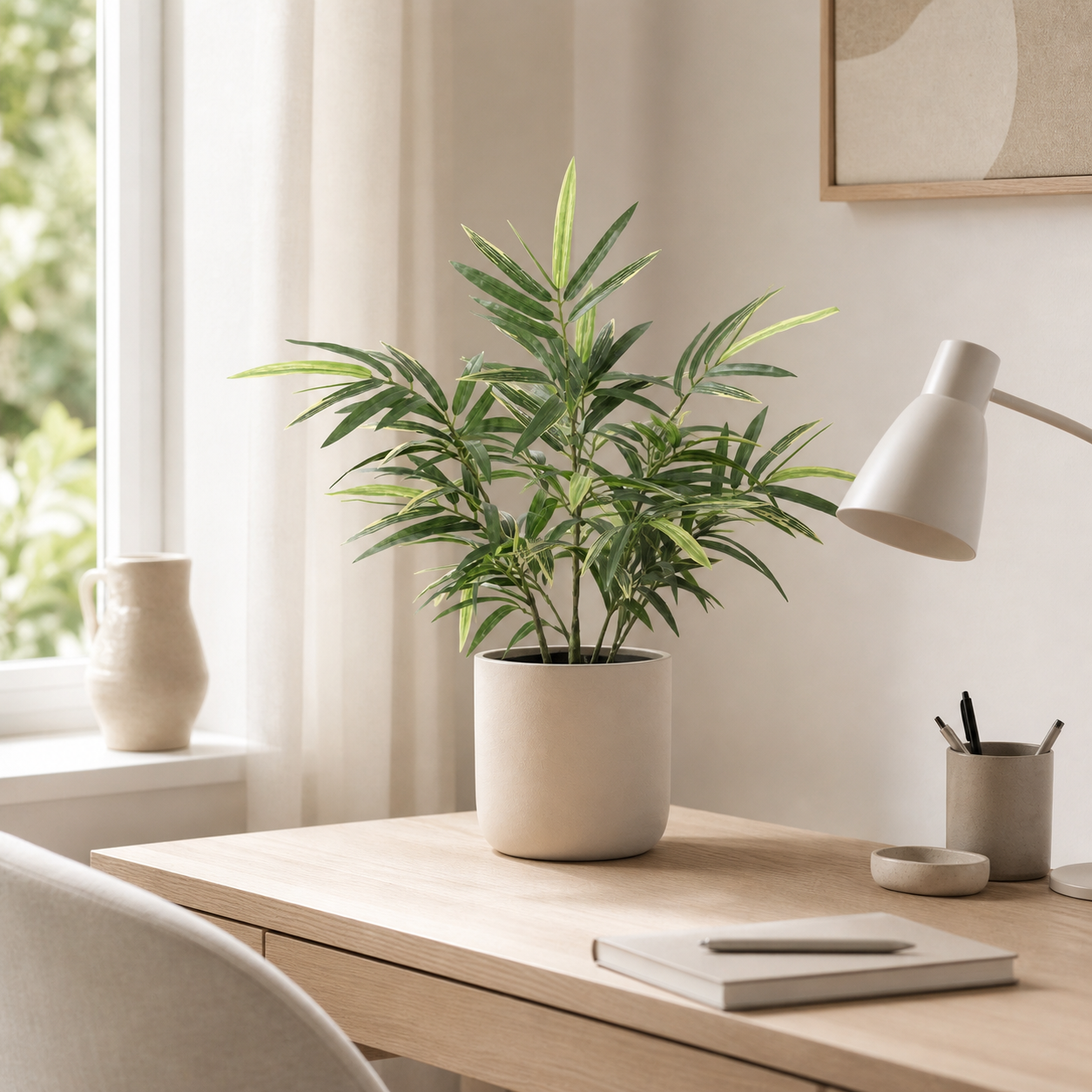 Kunstpflanze Bambus 57 cm mit naturgetreuer Blattoptik