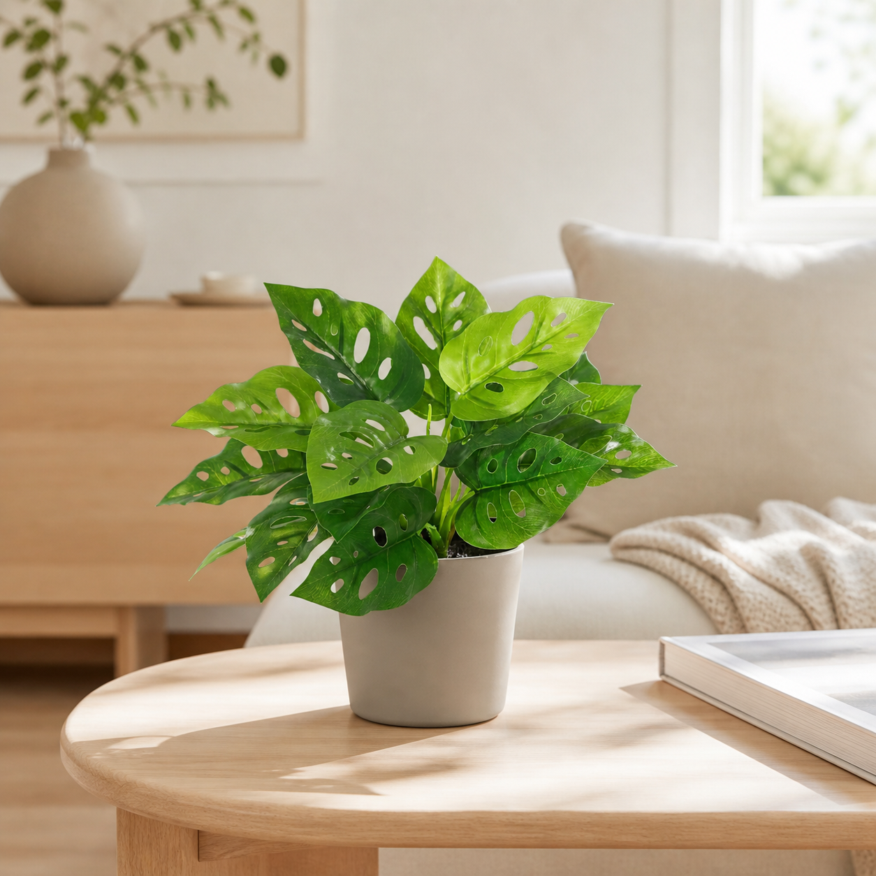 Kunstpflanze Monstera Monkey Leaf 22 cm Lochpflanze