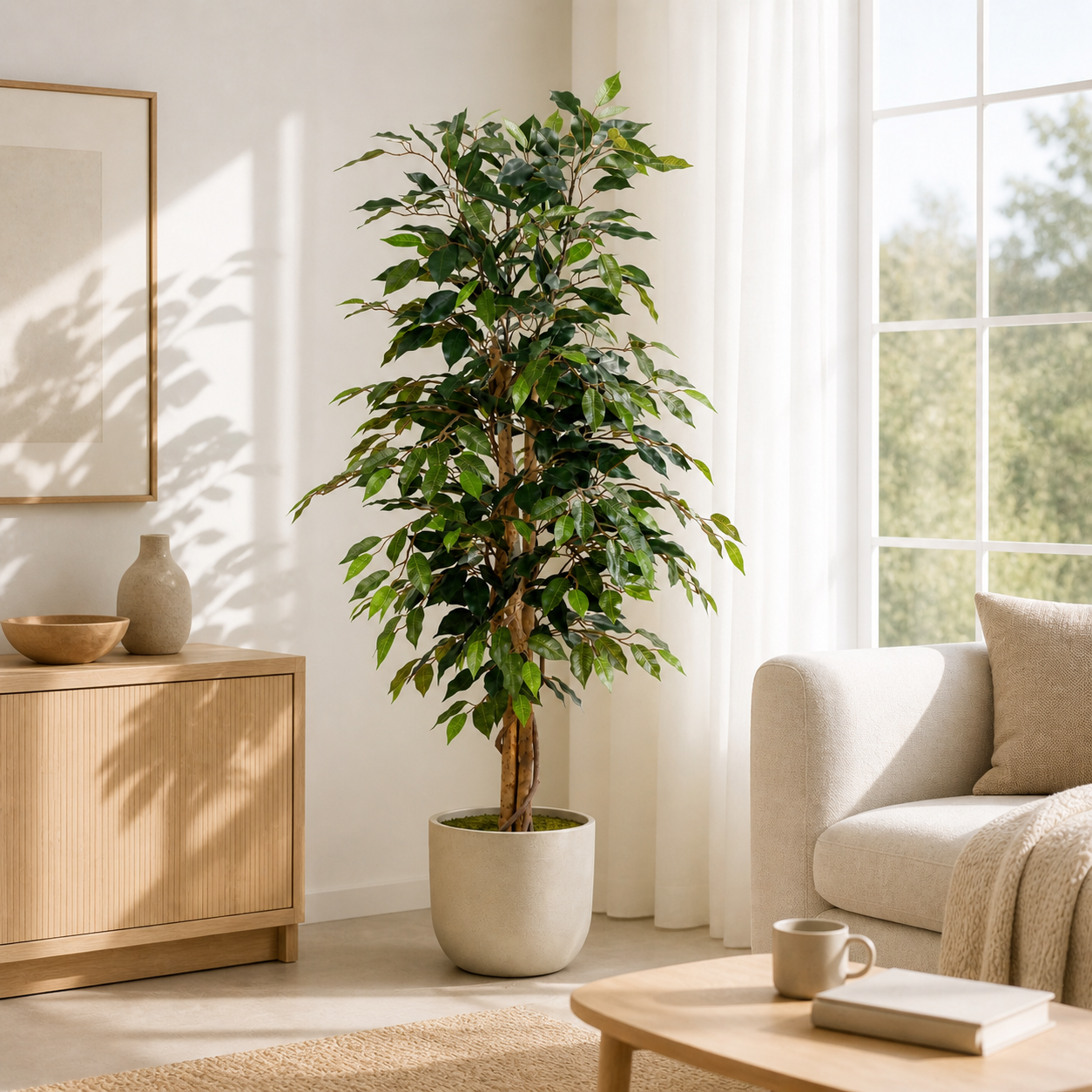 Kunstpflanze Birkenfeige Ficus Benjamina 130 cm