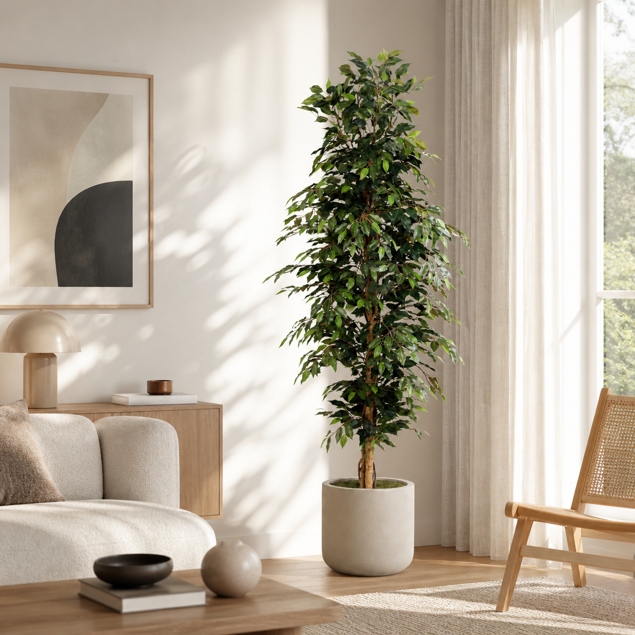 Birkenfeige Kunstpflanze 205 cm – Ficus Benjamina groß & elegant