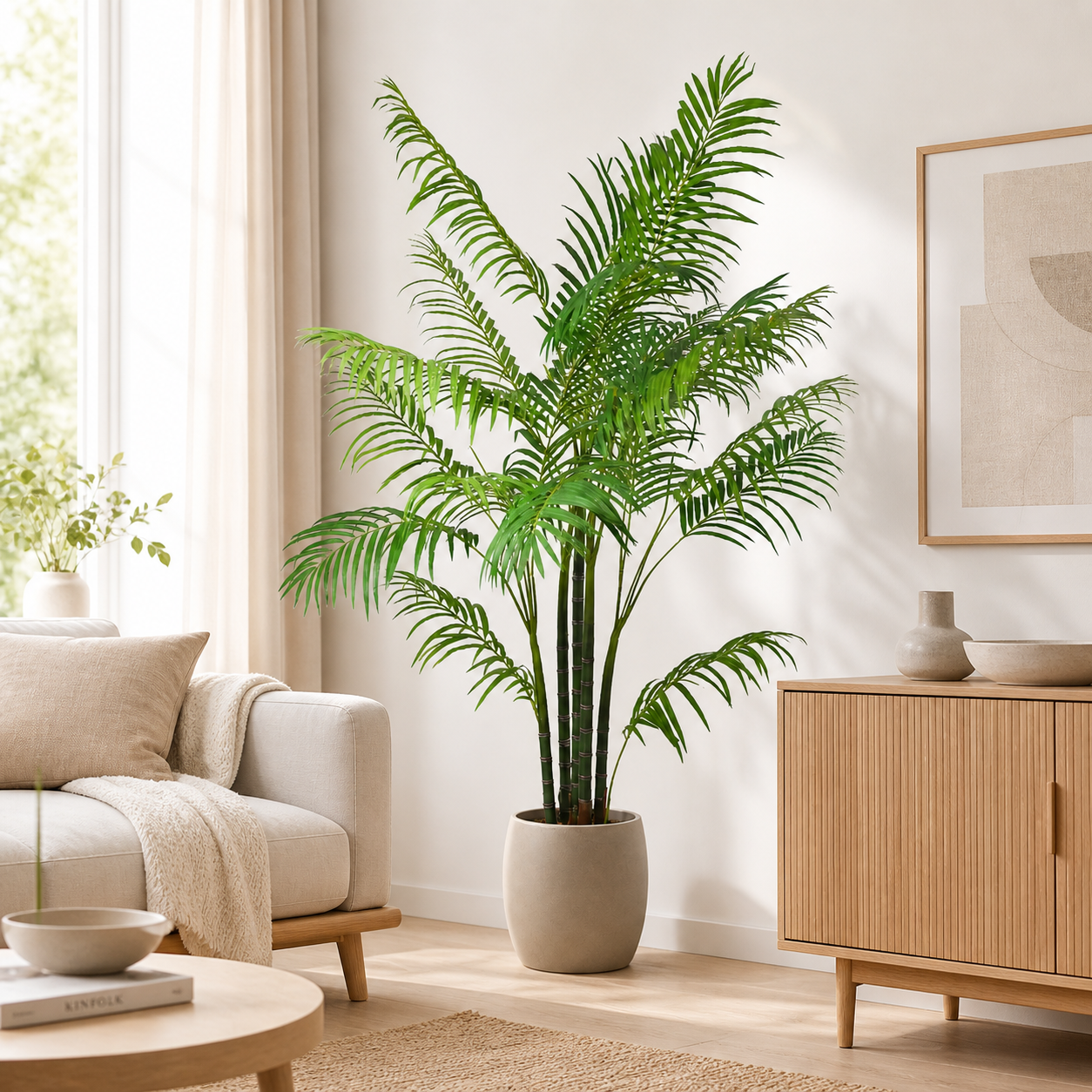 Areca Palme Kunstpflanze 190 cm – tropische Kunstpalme mit feinen Wedeln