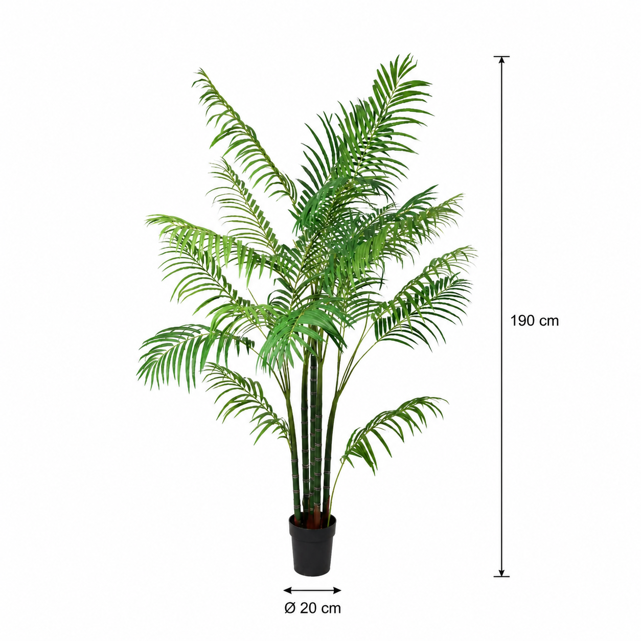 Areca Palme Kunstpflanze 190 cm – tropische Kunstpalme mit feinen Wedeln