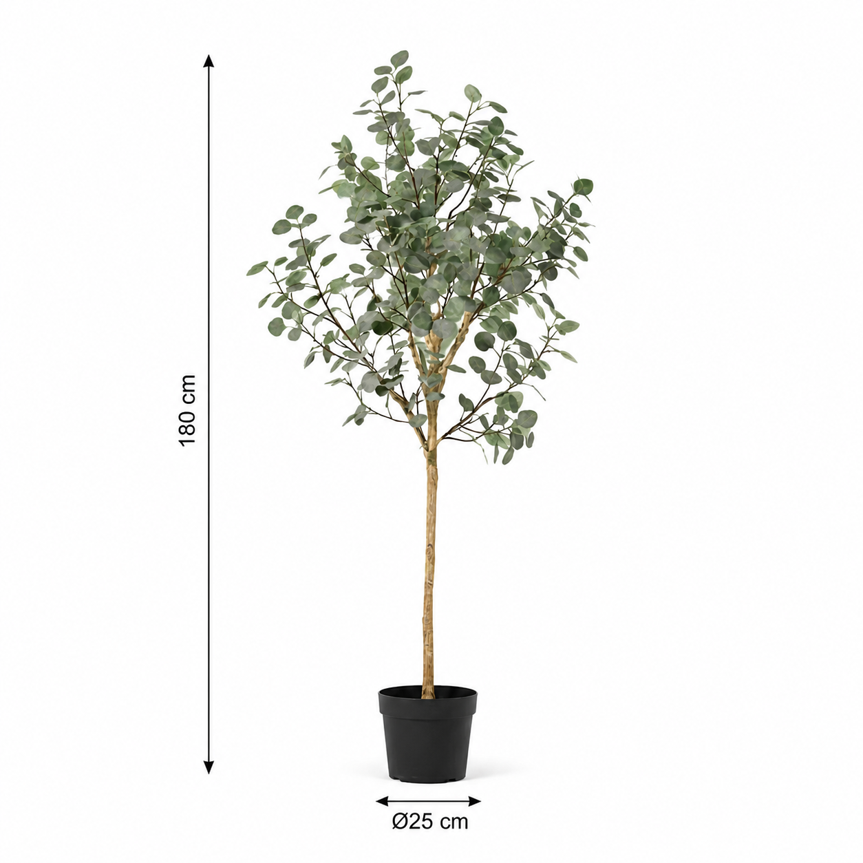Kunstpflanze Eukalyptus 180 cm naturgetreuer Kunstbaum